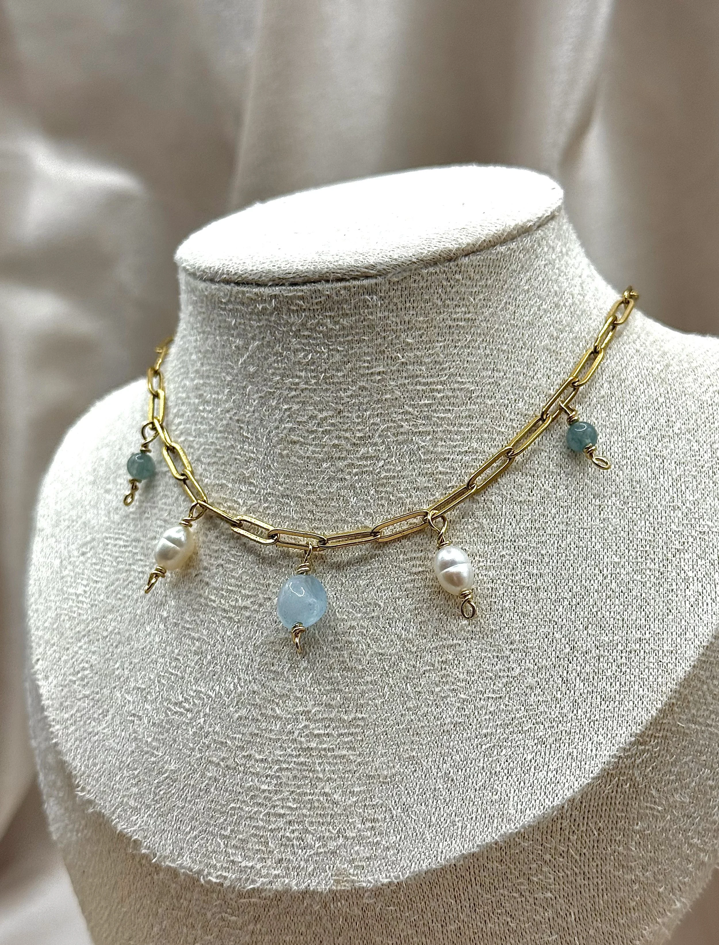 The Aquamarine March Birthstone Charm Necklace