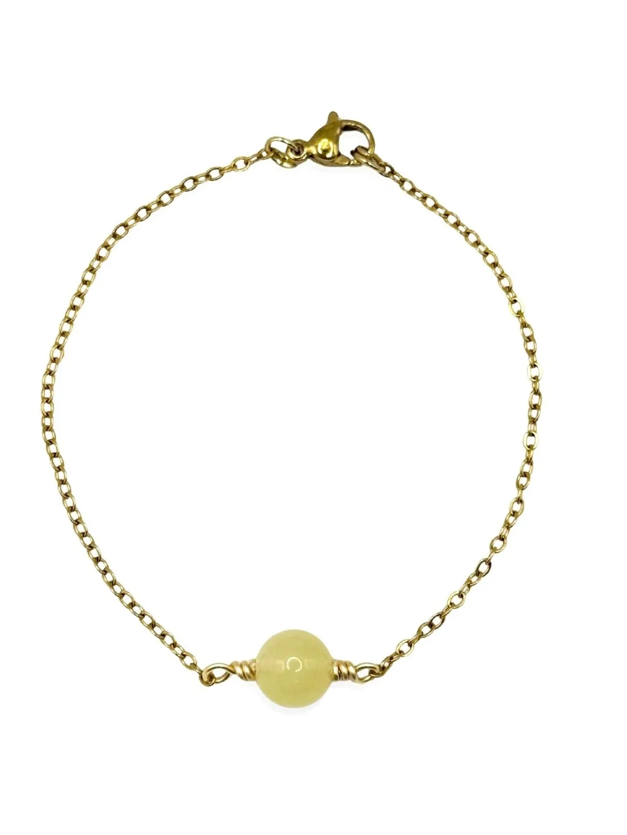 The Citrine Crystal Sphere Bracelet - Gold