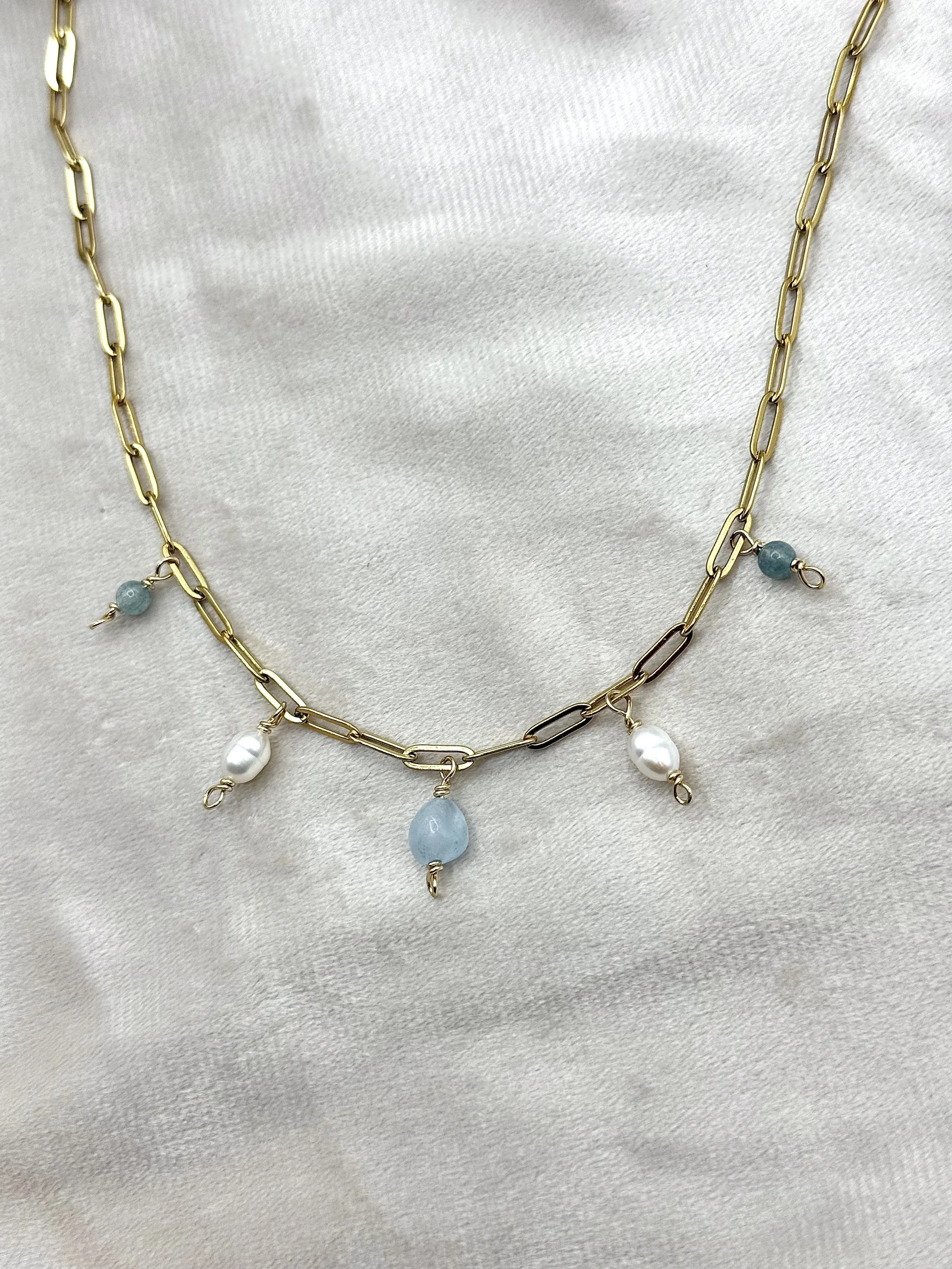 The Aquamarine March Birthstone Charm Necklace