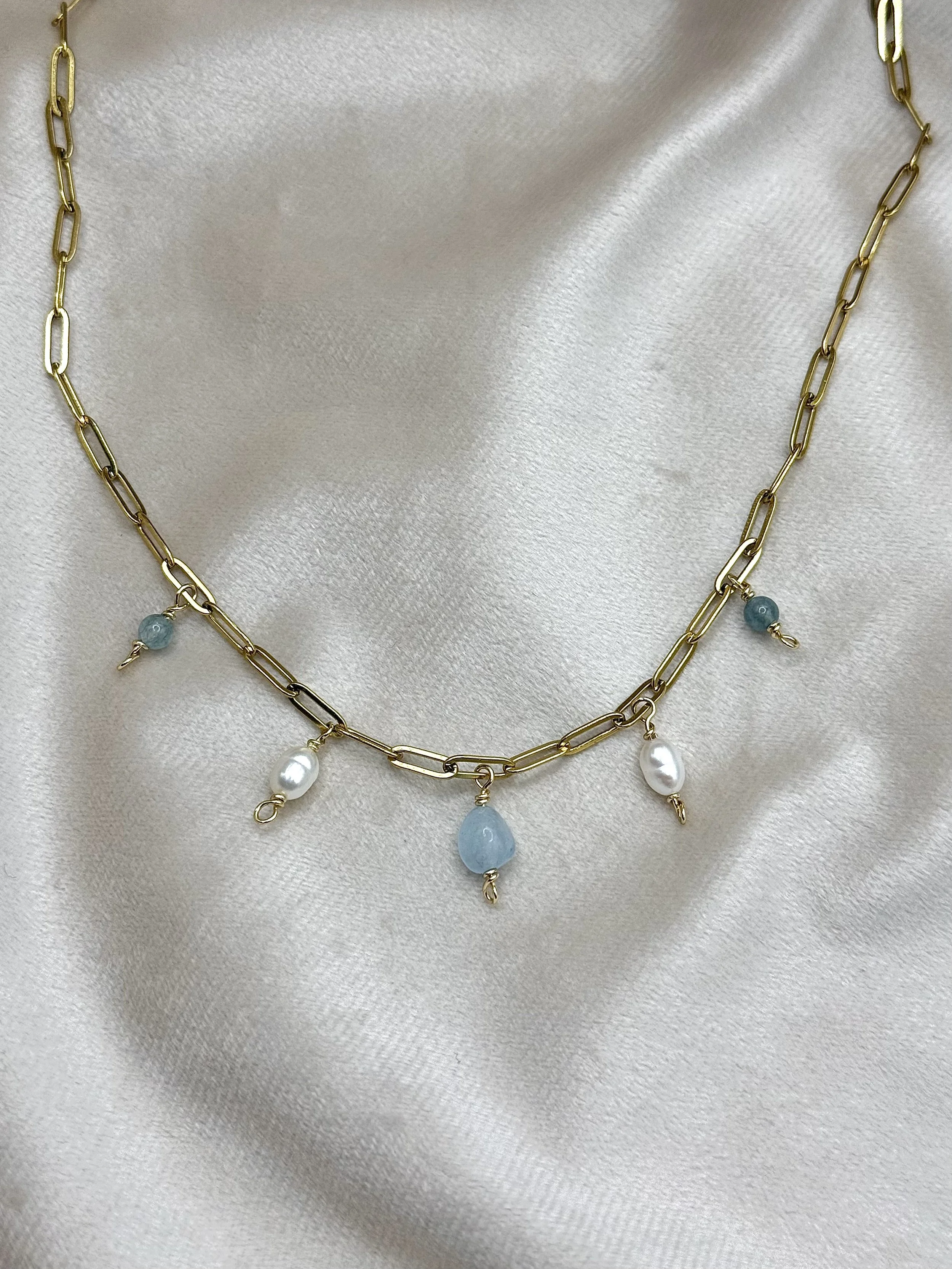 The Aquamarine March Birthstone Charm Necklace