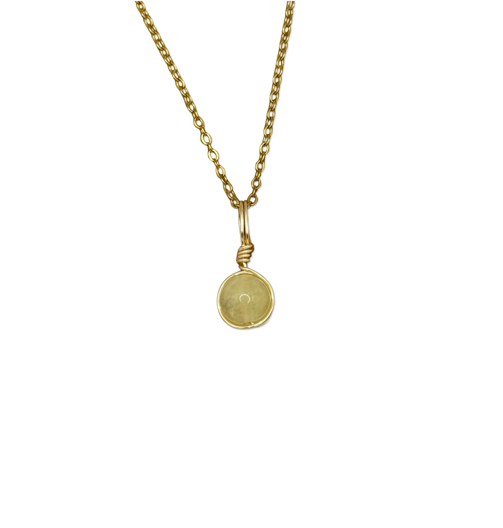 The Citrine Sphere Crystal Necklace - Gold