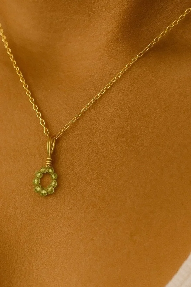 The Dainty Peridot Crystal Necklaces - Gold