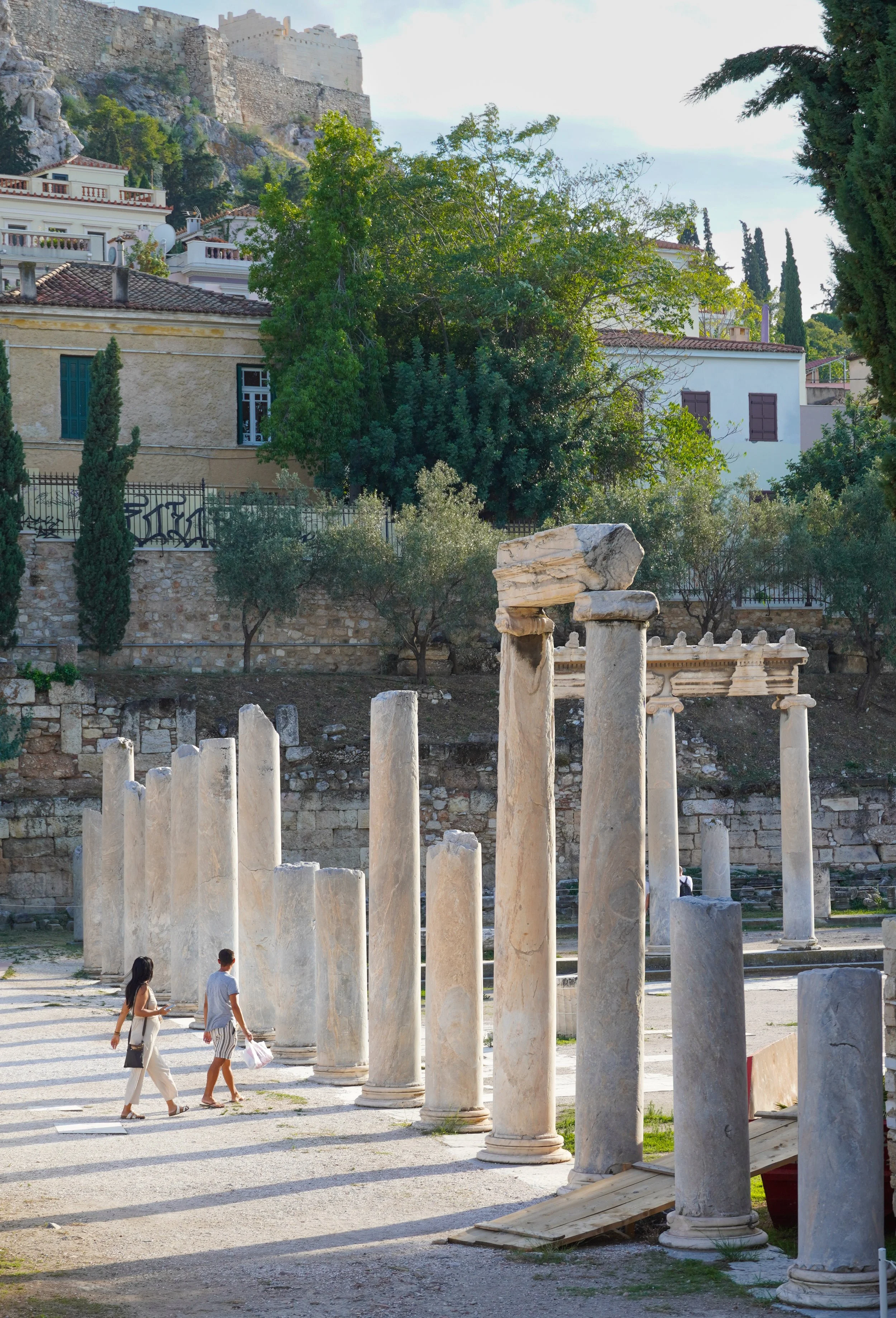 Roman Agora below the Acropolis in Athens, Greece. September 2023.