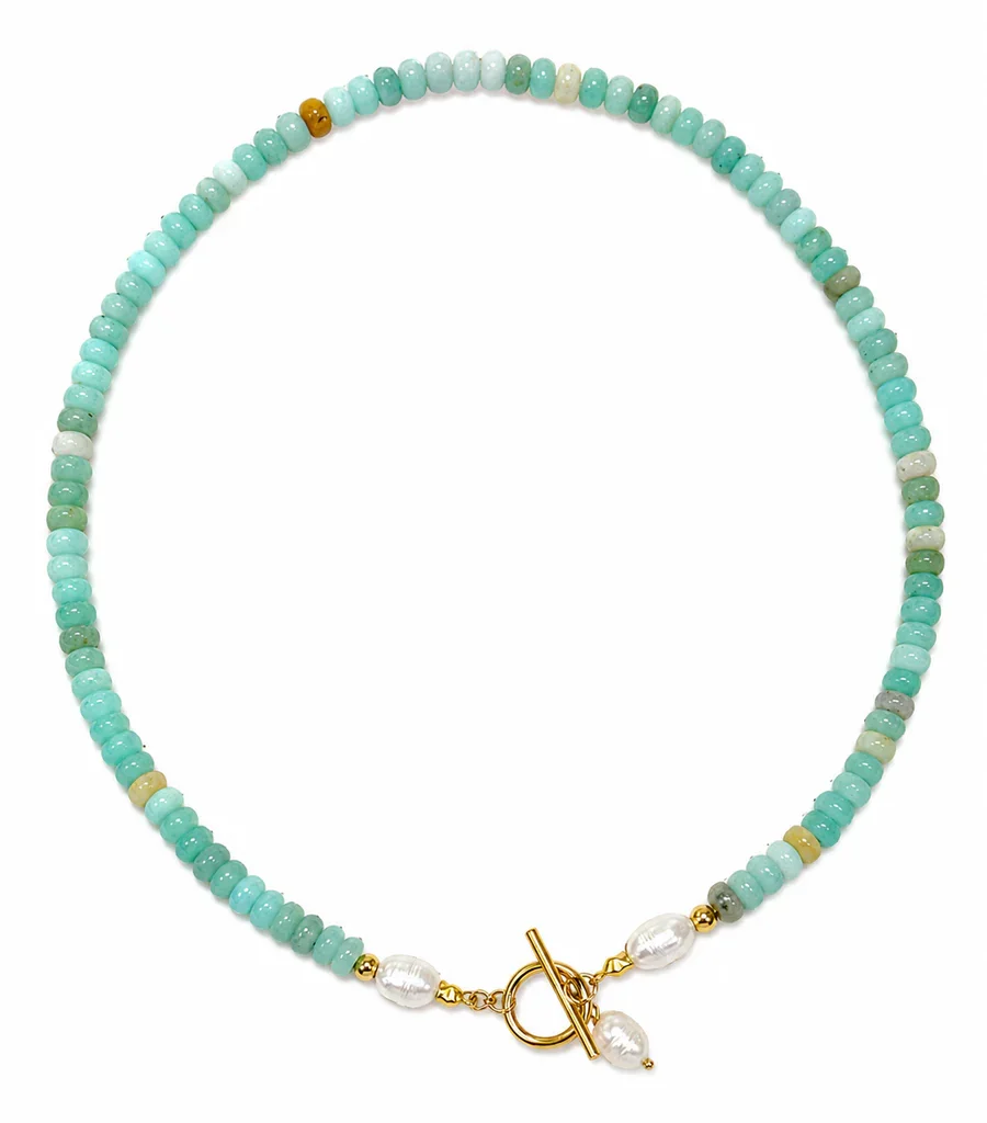 Tidal Pearl Necklace - Lagoon Blue
