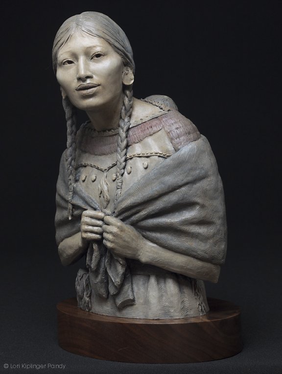 Do You Know Me Still? Cast Stone sculpture of Sacagawea and her baby
