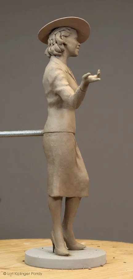 Refining final maquette of Fannie Mae Duncan ©Lori Kiplinger Pandy