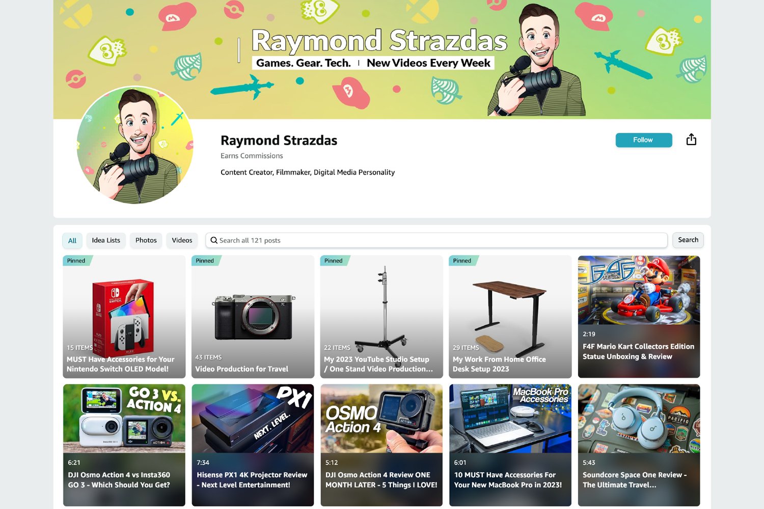 Raymond Strazdas Amazon Storefront screenshot