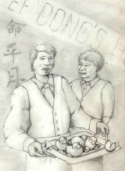 Chef Dong's House Special Peking Rubber Duck (Study) / Graphite on Paper