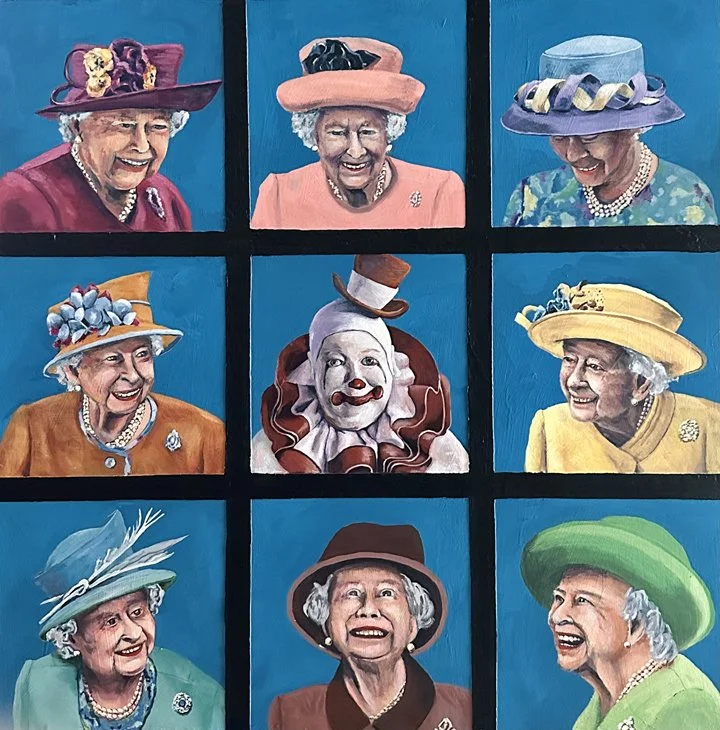 The Hat Makes the Man / Acrylic on Canvas on Panel, 30"x30"