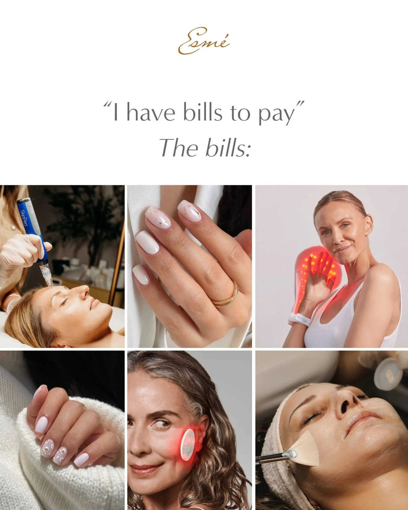 Luxury self-care at Esm&eacute; Beauty Boutique ✨
From advanced skincare treatments and facials to flawless nails and glow-boosting beauty rituals &mdash; we&rsquo;re here to take care of your kind of bills.

Because investing in yourself is never an