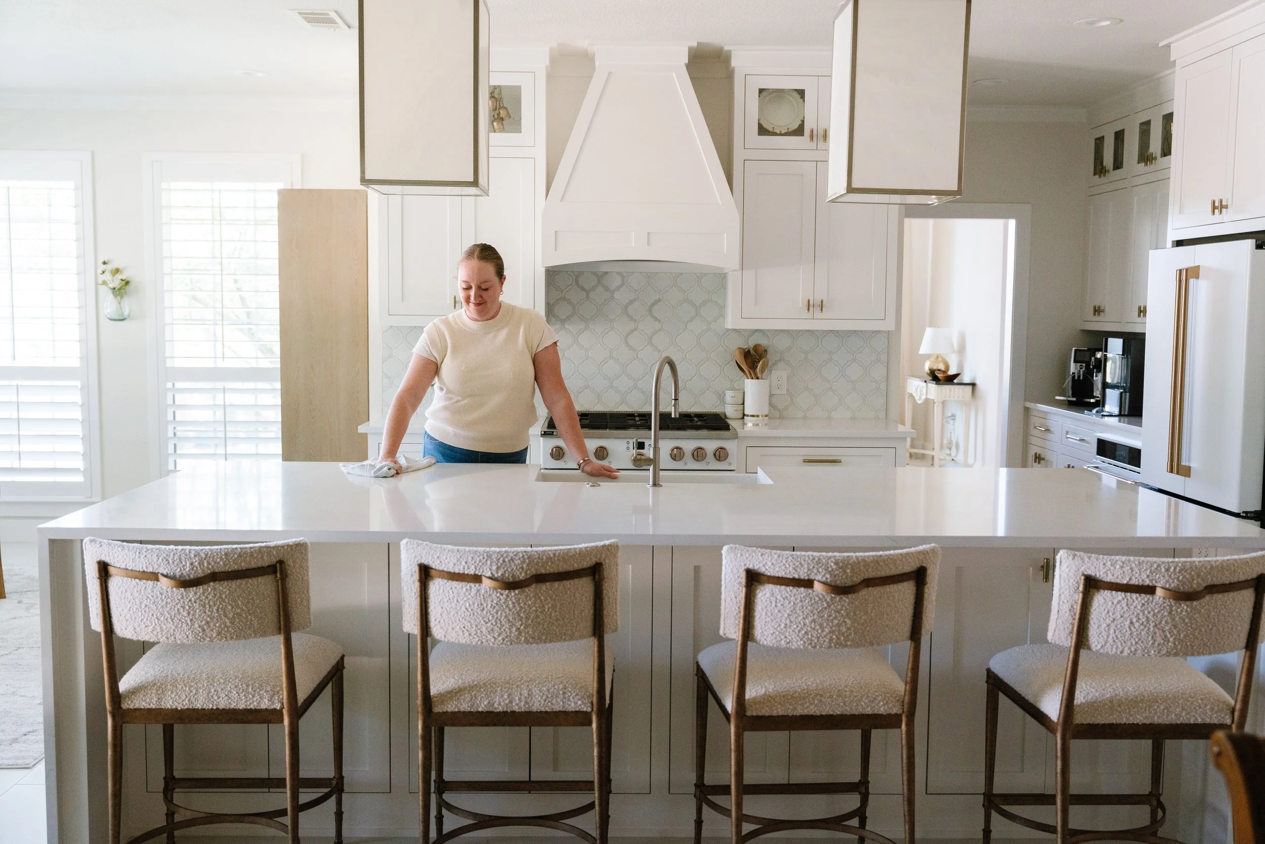 Cleaning a newly remodeled home.