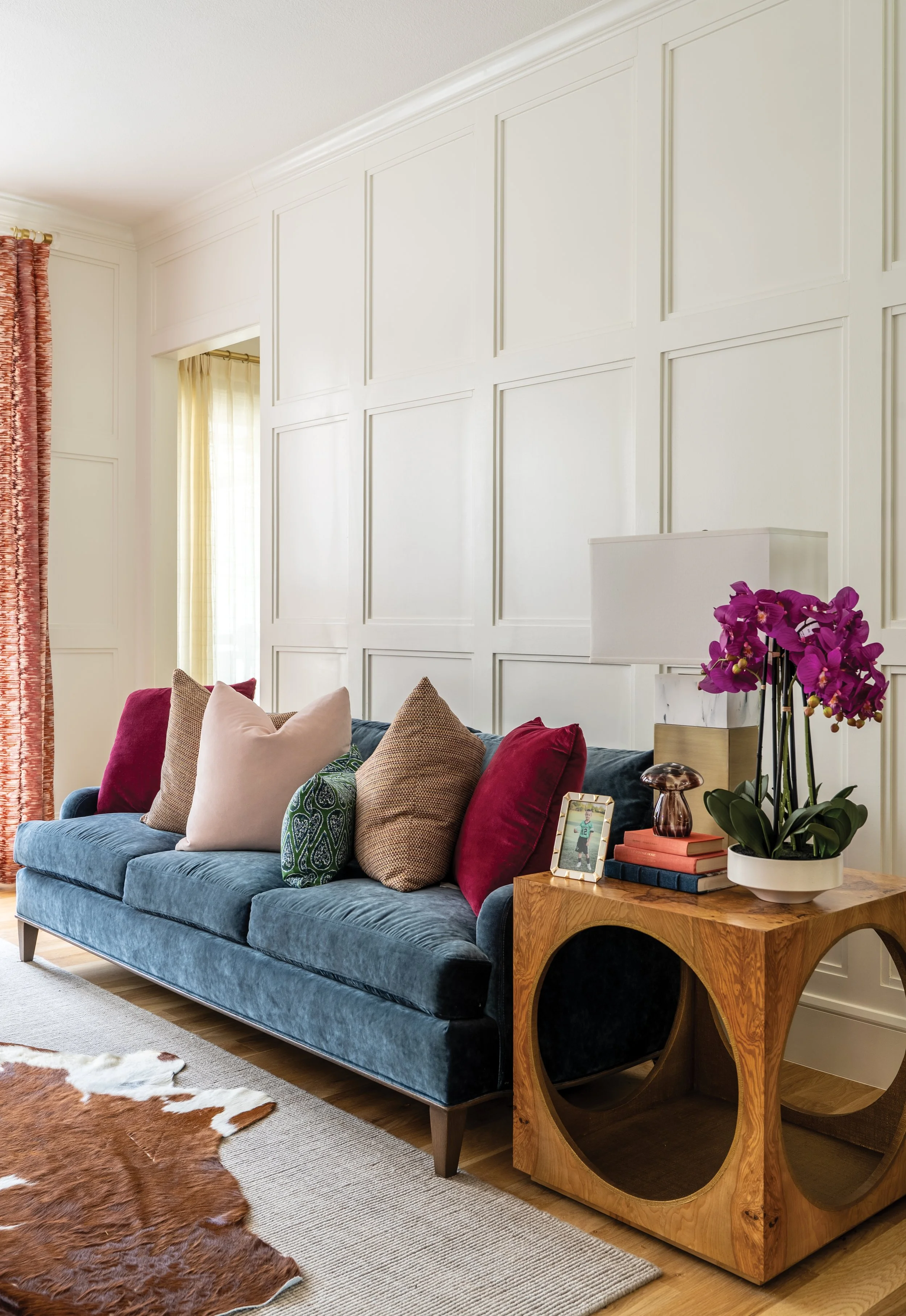 Feminine Layered Cowhide Rug