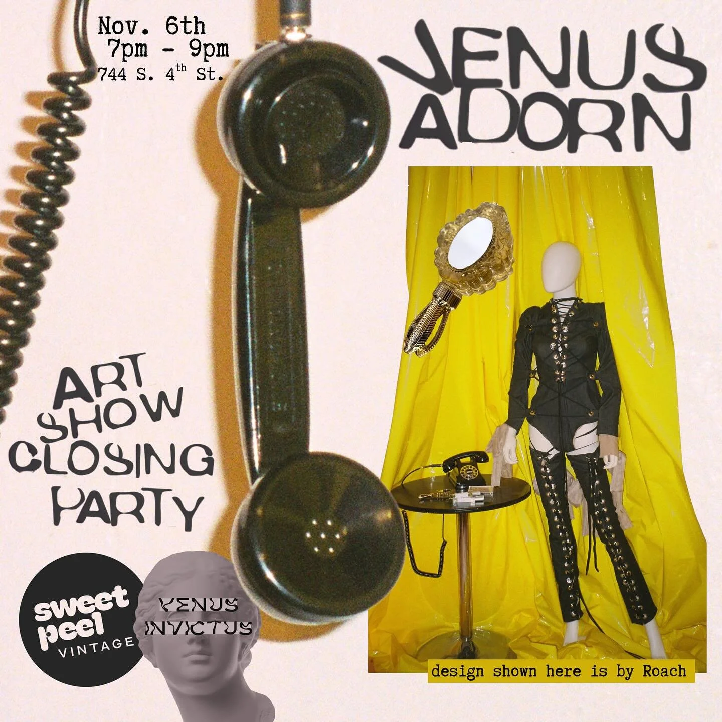 We&rsquo;re having a 🅒🅛🅞🅢🅘🅝🅖 🅟🅐🅡🅣🅨 for 𝓥𝓮𝓷𝓾𝓼 𝓐𝓭𝓸𝓻𝓷! Here is your last chance to experience the personalized scents made by @venus_invictus that match each unique design by 4 artists - @crush.studio, @roach_world, @ruin_studios a