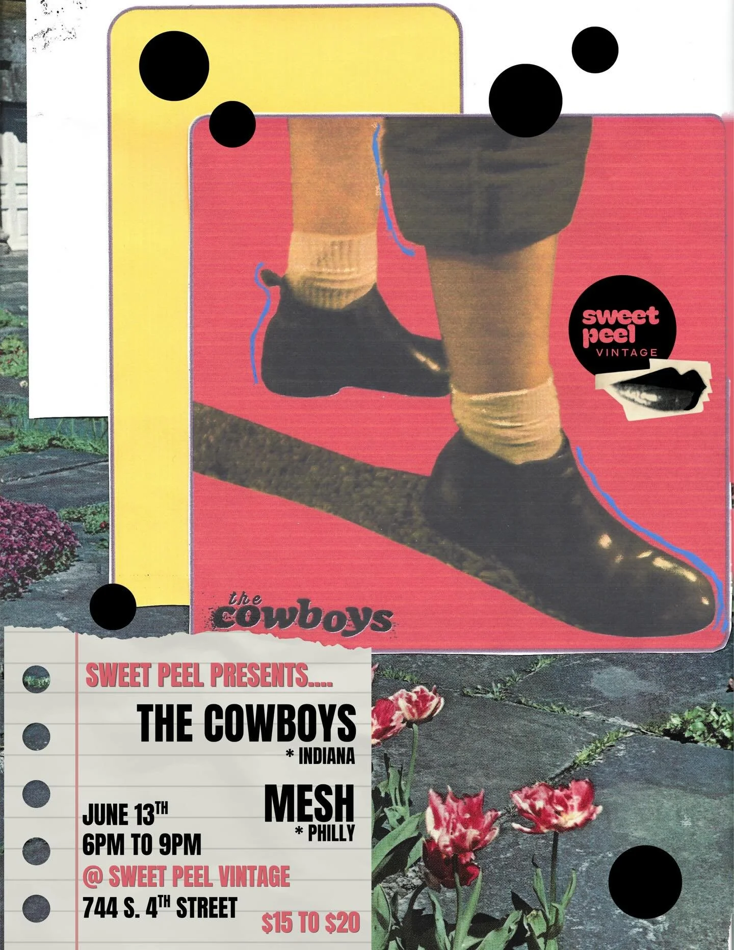 Just a little over 3 weeks away ✨ 
Sweet Peel Presents Indiana&rsquo;s finest @thecowboysband along our hometown hero&rsquo;s @mesh_rocknroll ! Happening Saturday June 13th, music 6pm to 9pm with a sliding scale for entry.