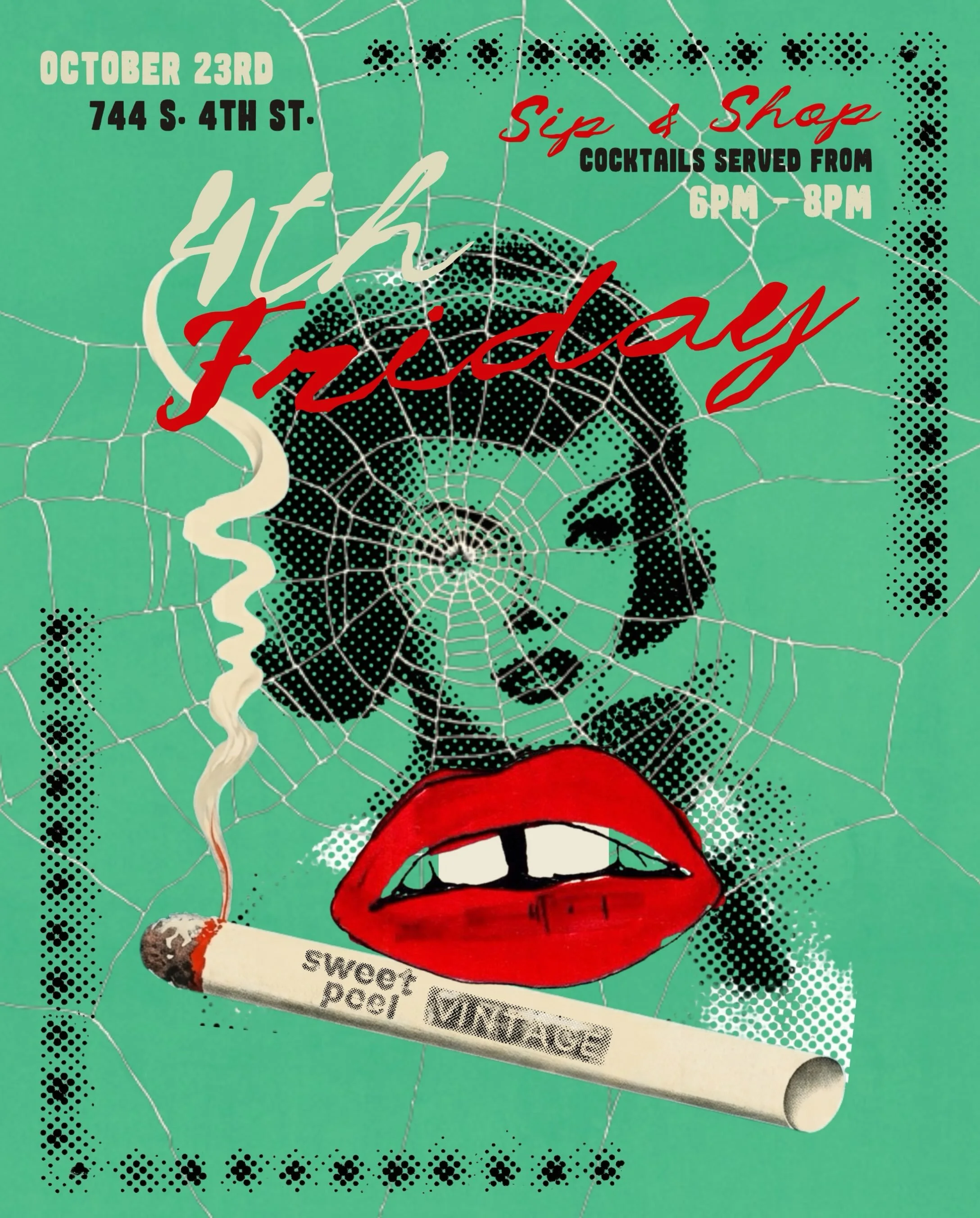 This Friday, 𝓢𝓲𝓹 &amp; 𝓢𝓱𝓸𝓹 is back! Happening this 4𝓽𝓱 𝓕𝓻𝓲𝓭𝓪𝔂, enjoy groovy music with a cocktail in hand while shopping the racks after hours. 🖤

When &bull; Friday October 23rd
Where &bull; 744 S 4th St Philadephia, PA
Time &bull; 