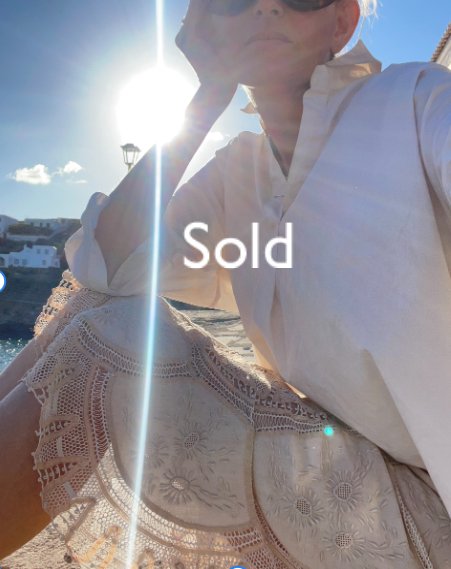 Dark cream cotton lace skirt, size 8-10