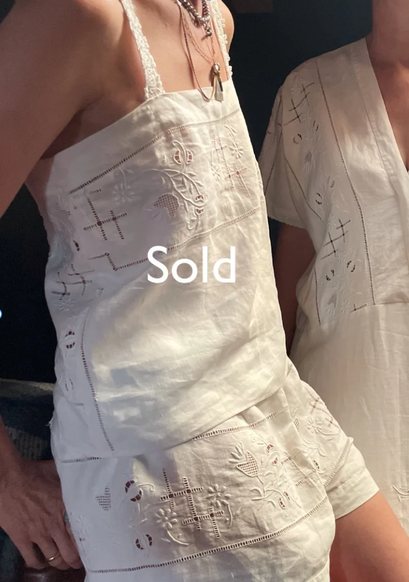 White linen summer PJs, size 10