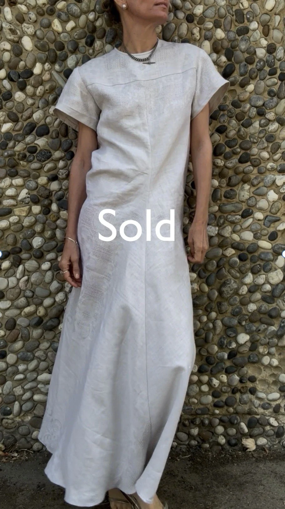 Pearl grey straight to bias examine dress, size 10-12