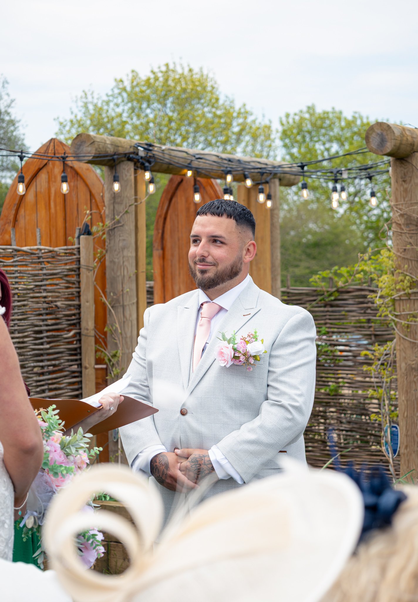 Groom Portrait, Wedding ceremony, The Orchard, Maidstone
