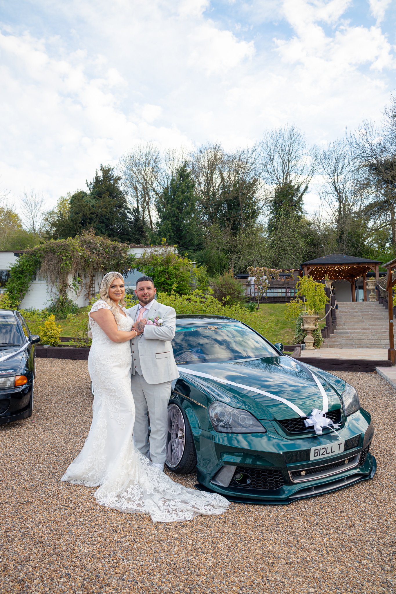Bride and Groom Photo with their car Automotive wedding, Portraits, The Orchard, Maidstone