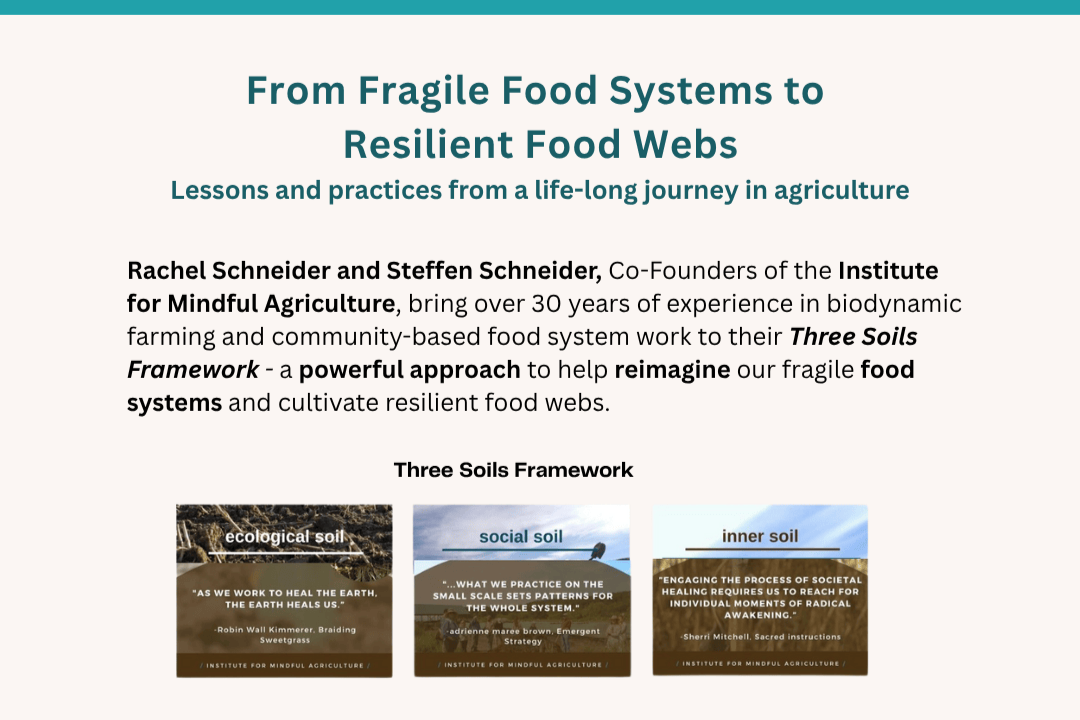 From Fragile Food Systems to Resilient Food Webs: Lessons and Practices from a life-long journey in agriculture