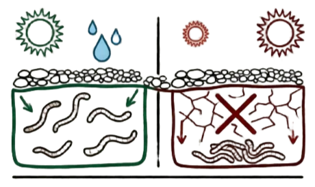 earthworms soil fauna, underground ecosystem, moisture sensitivity, temperature changes, soil life, Avesium