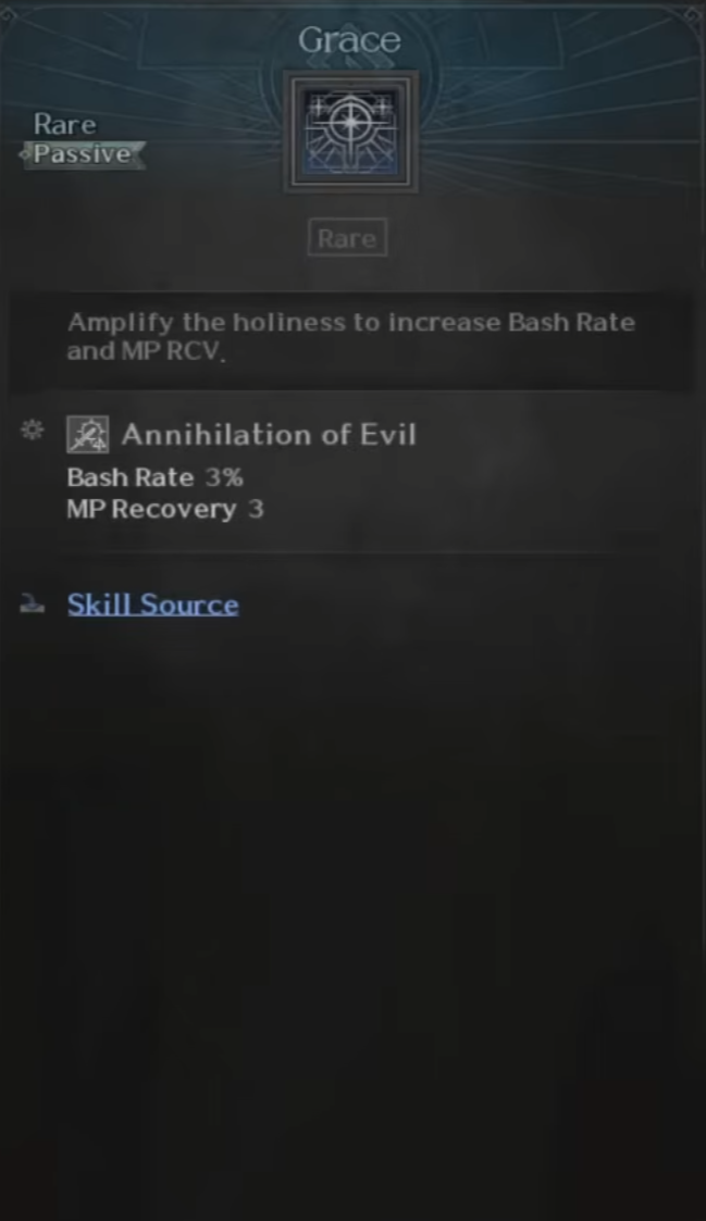 Divine Caster, Healer, Skills, Grace