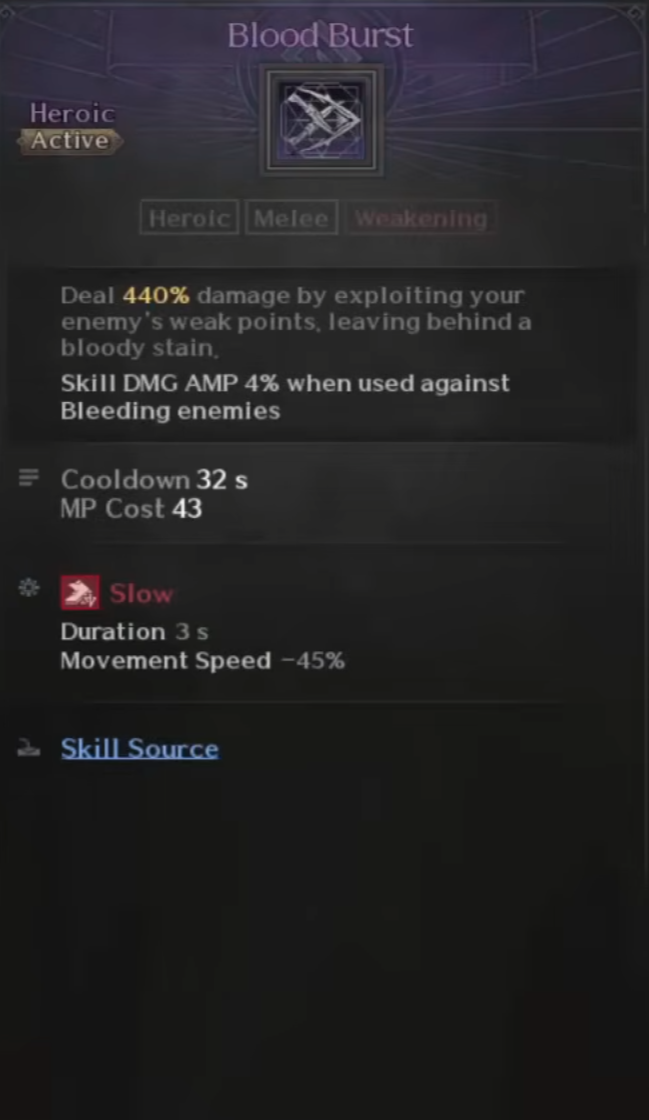 Assasin, Skills, Blood Burst