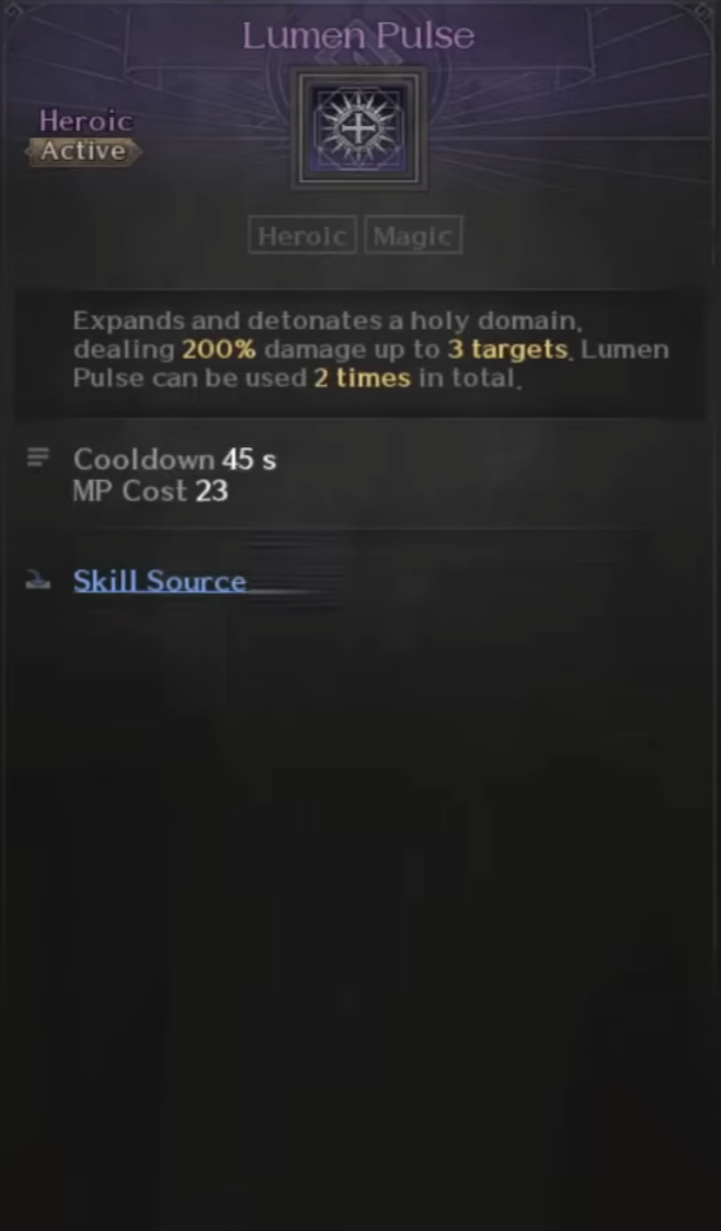 Divine Caster, Healer, Skills, Lumen Pulse