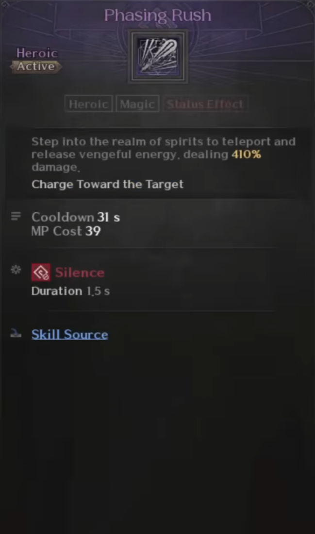 Death Bringer, Skills, Phasing Rush, Raven 2