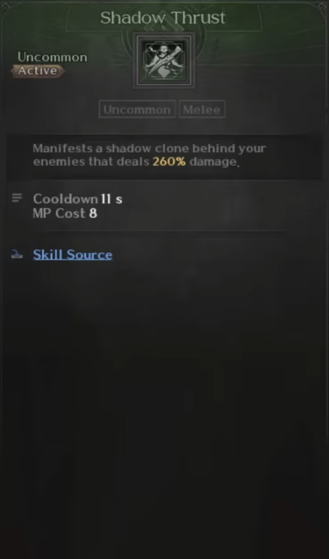 Assasin, Skills, Shadow Thrust