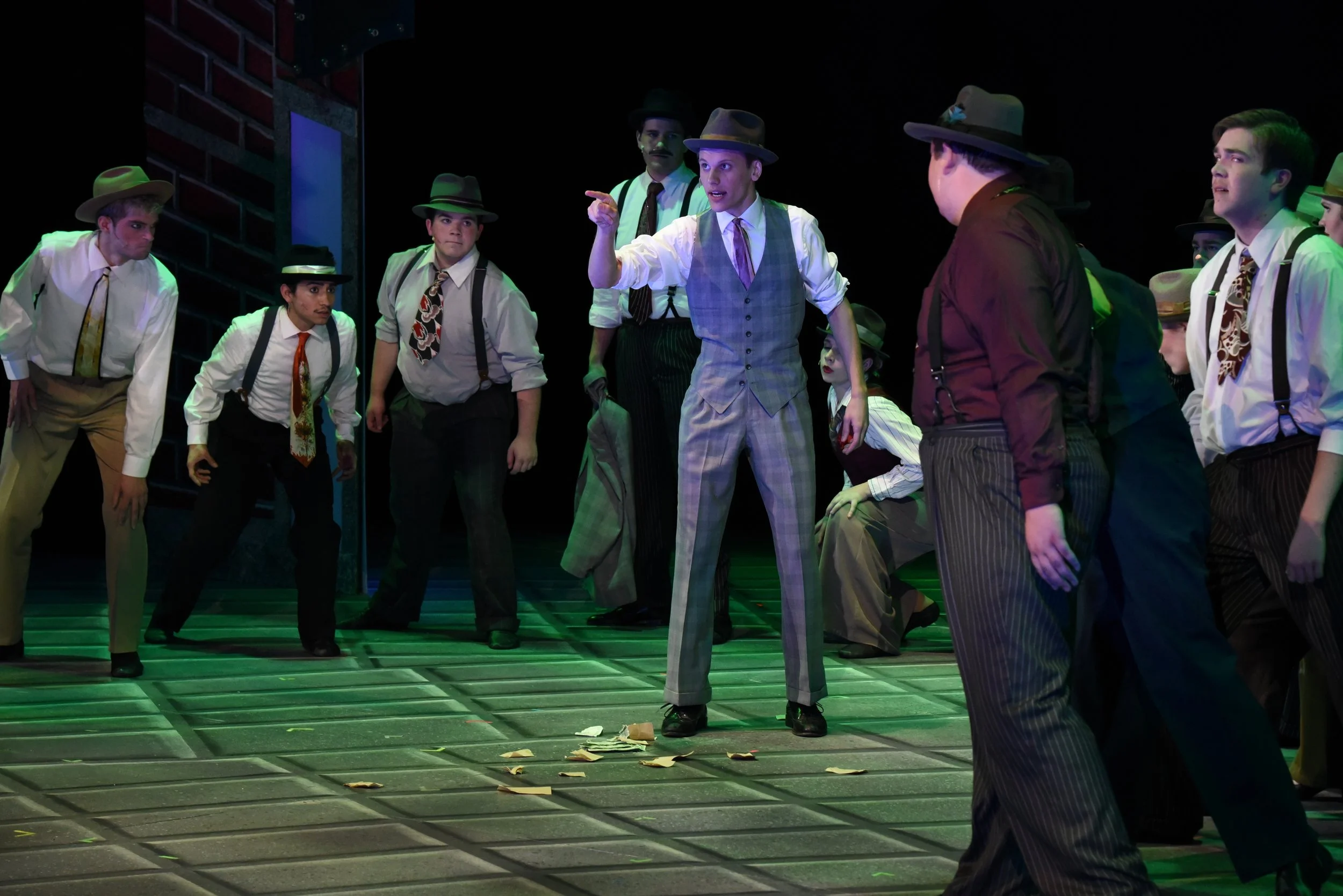 Sky Masterson in the Dobbins Conservatory's production of Guys and Dolls