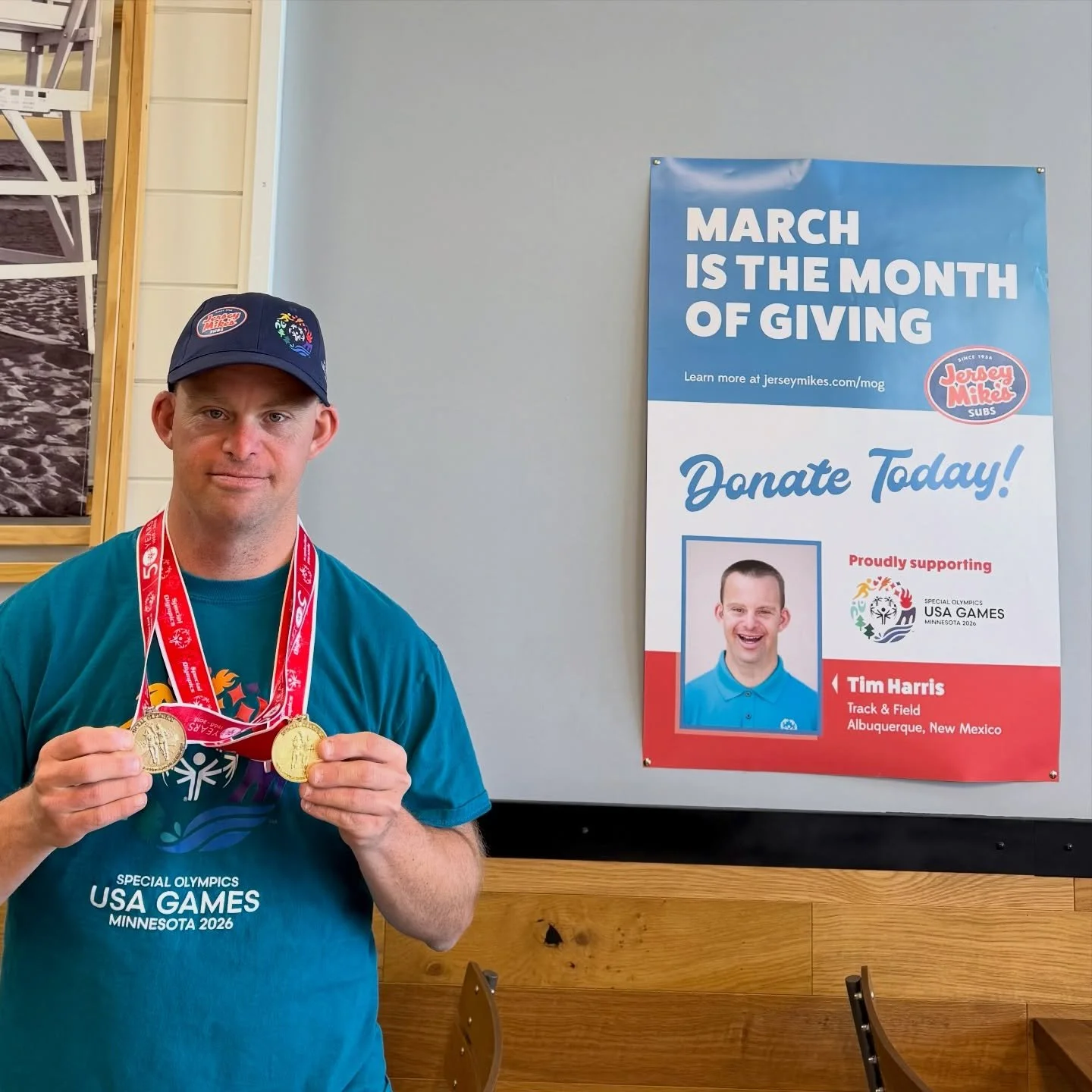 Happy Day of Giving! I am honored to be an ambassador for at @jerseymikes this month! 100% of sales TODAY goes towards supporting @specialolympics athletes! Everyone head to your local @jerseymikes and buy something to support! 
Let&rsquo;s go team N