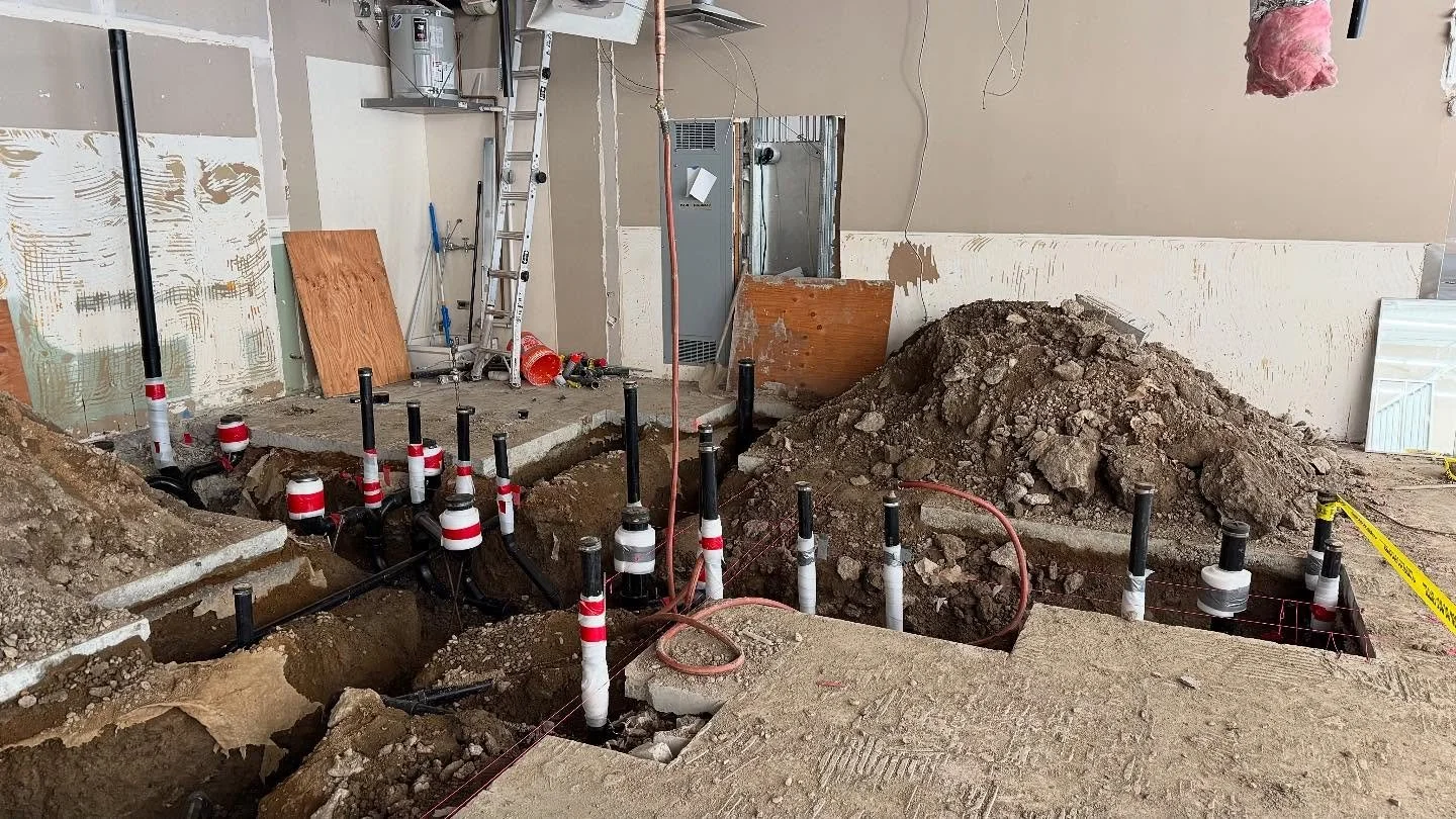 Underground plumbing for new Public Restrooms!! 🚽🧻 #underground #plumbing #restrooms #layout #construction