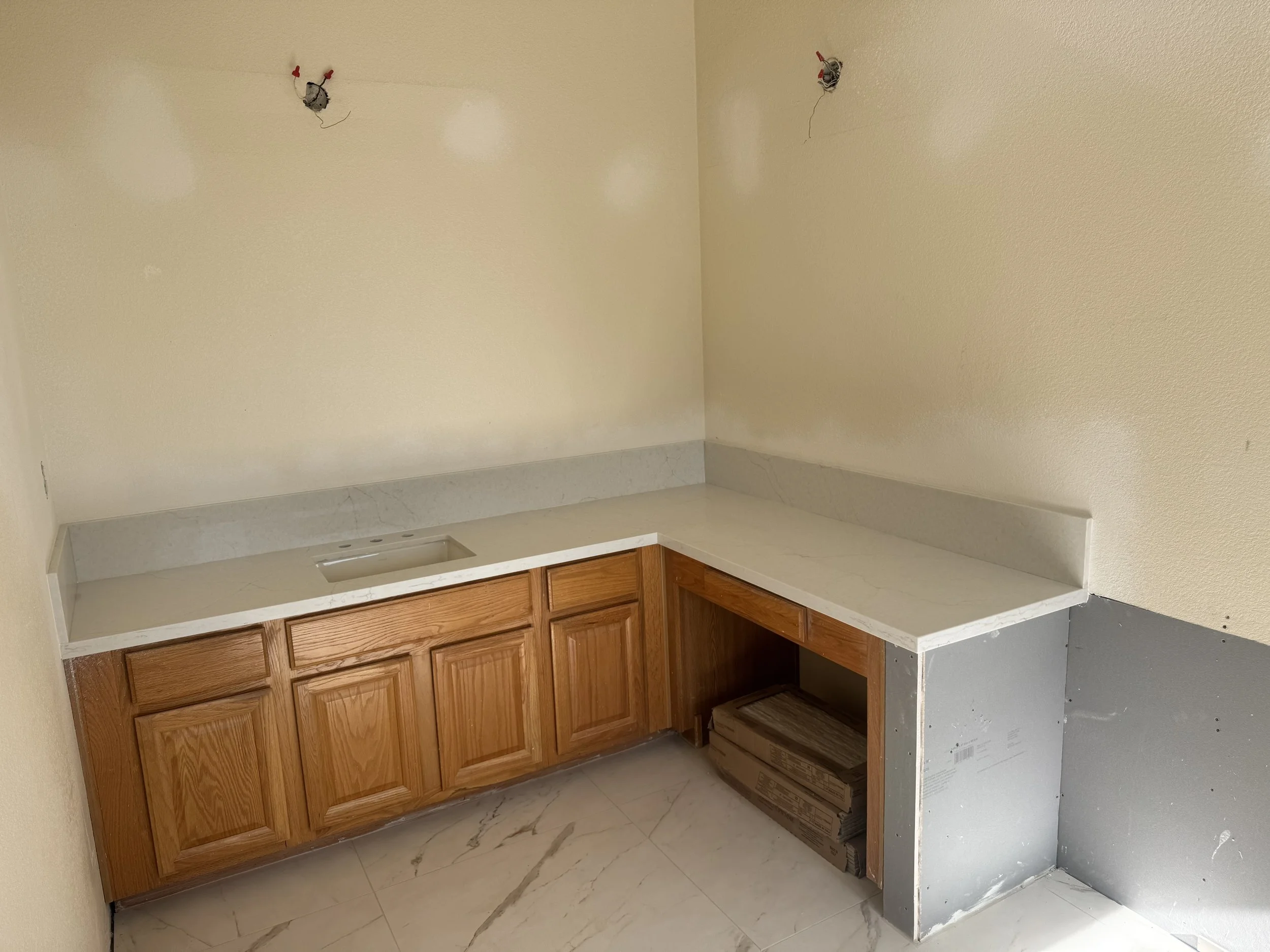 New Countertops & Ceramic Tile Flooring