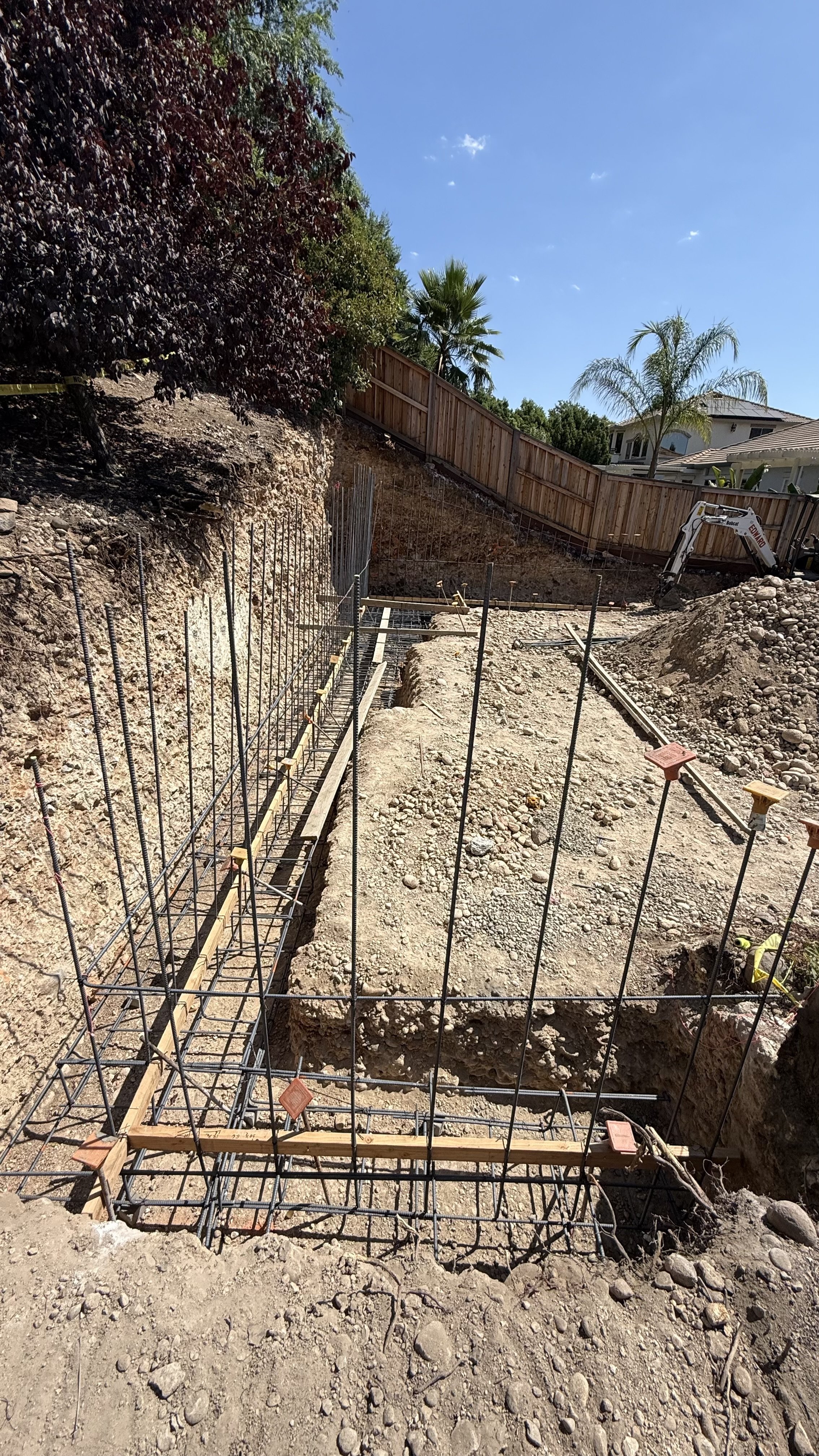 Concrete Retaining Wall Prep