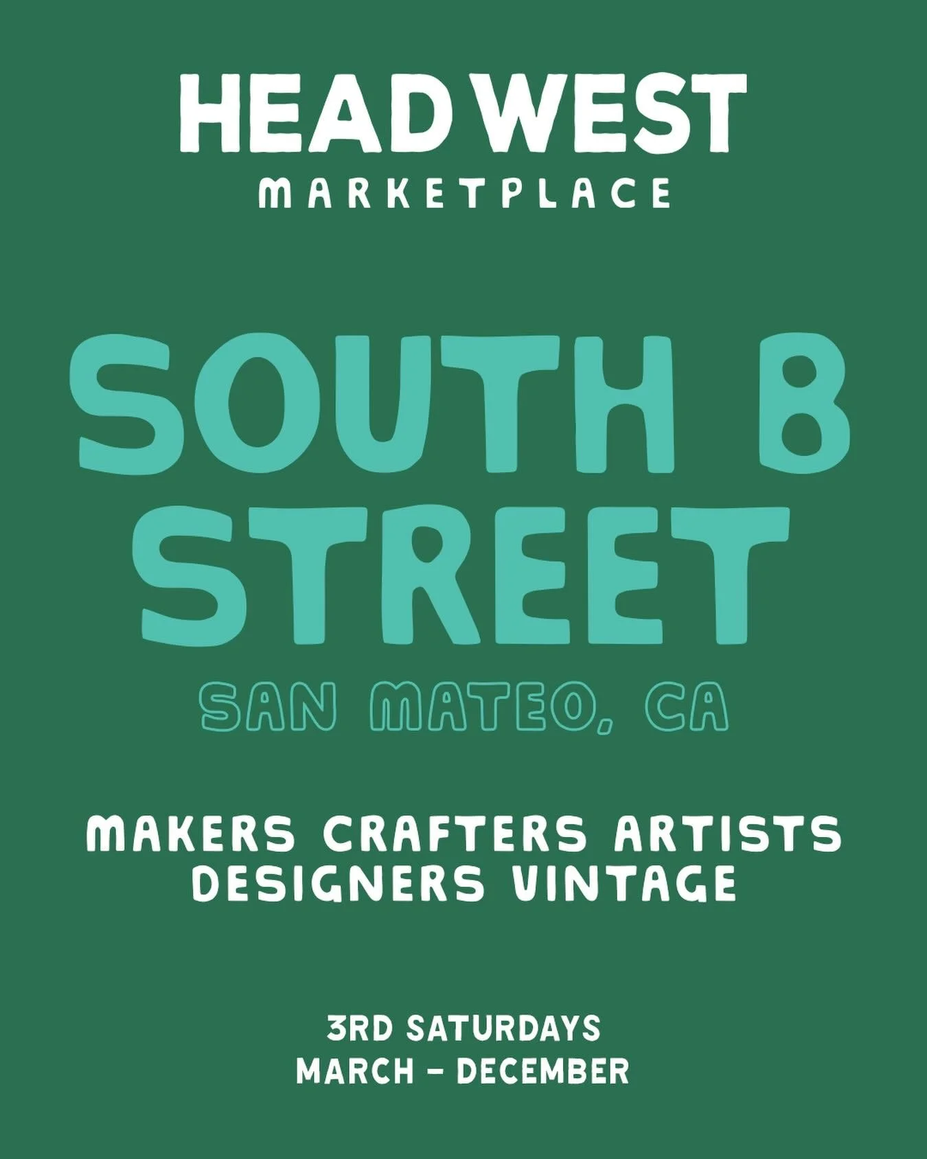 🌞🎉 South B Street, San Mateo in 2026 🎉🏫
.
APPLY NOW + SAVE THE DATES 📲📝🗓️
.
Join us as HEAD WEST returns to @downtownsanmateo for another year of our Monthly Marketplace with a BIG UPDATE &mdash; we&rsquo;re moving to SATURDAYS! Make a plan to