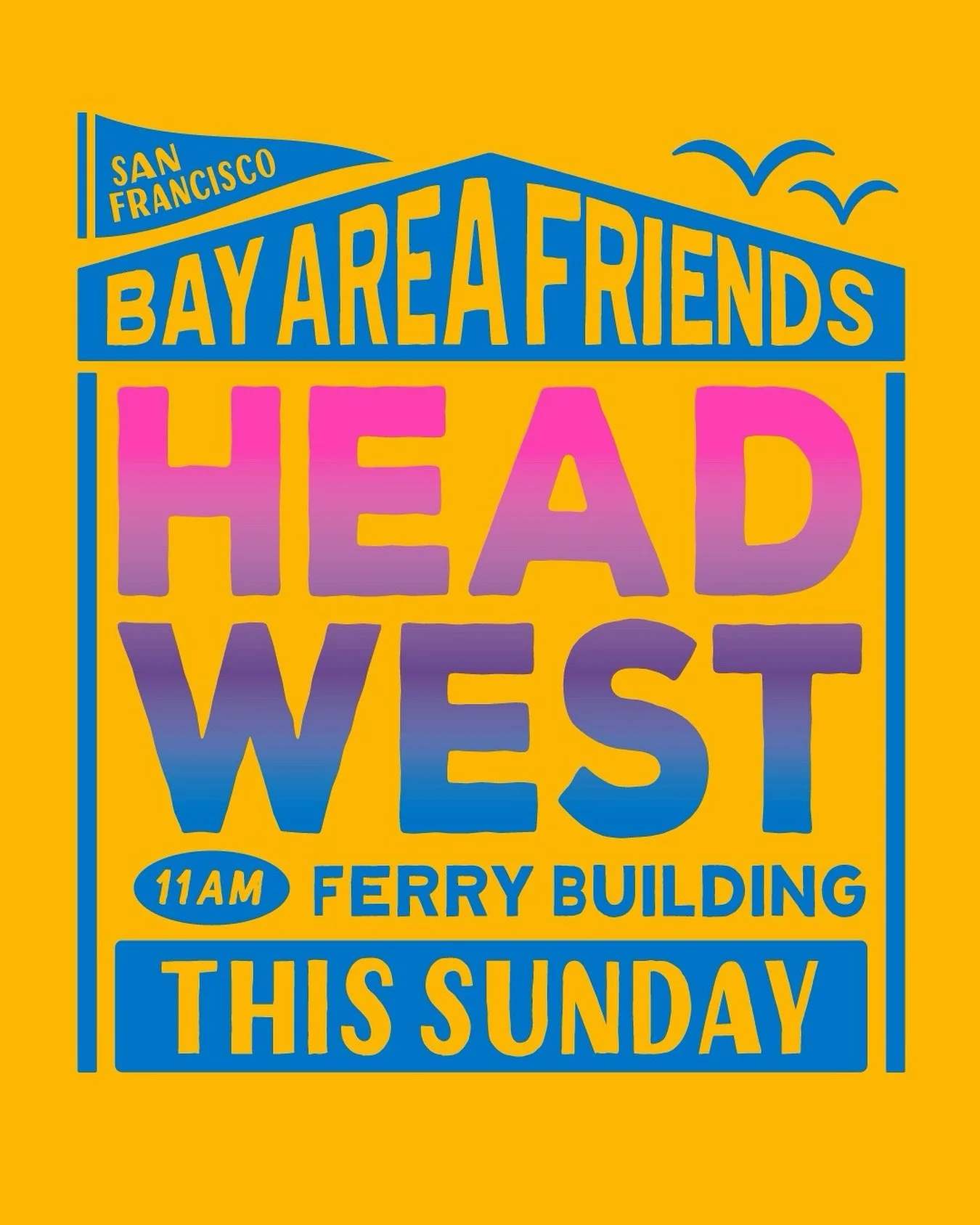 HEAD WEST THIS SUNDAY 🌞 
.
Join us as we kick off a new year of monthly Marketplaces at the SF @ferrybuilding &mdash; starting this Sunday, March 1st from 11am - 5pm 🌁✨
.
📍Find us on the Ferry Building back plaza, right on the water with epic view
