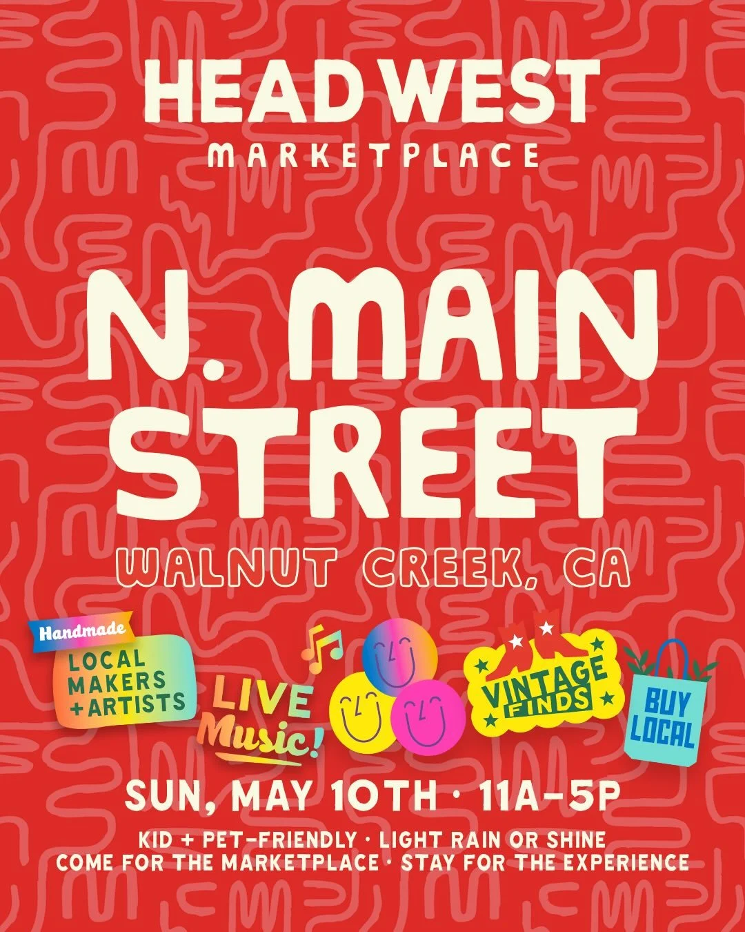 🌞HEAD WEST THIS SUNDAY | N. MAIN STREET in WALNUT CREEK 🌳⛲️
.
Join us in sunny Walnut Creek, CA @walnutcreekdowntown as we return to N. Main Street for a special Mother&rsquo;s Day Marketplace this Sunday, May 10th 🎉
.
📍Find us all along N. MAIN 