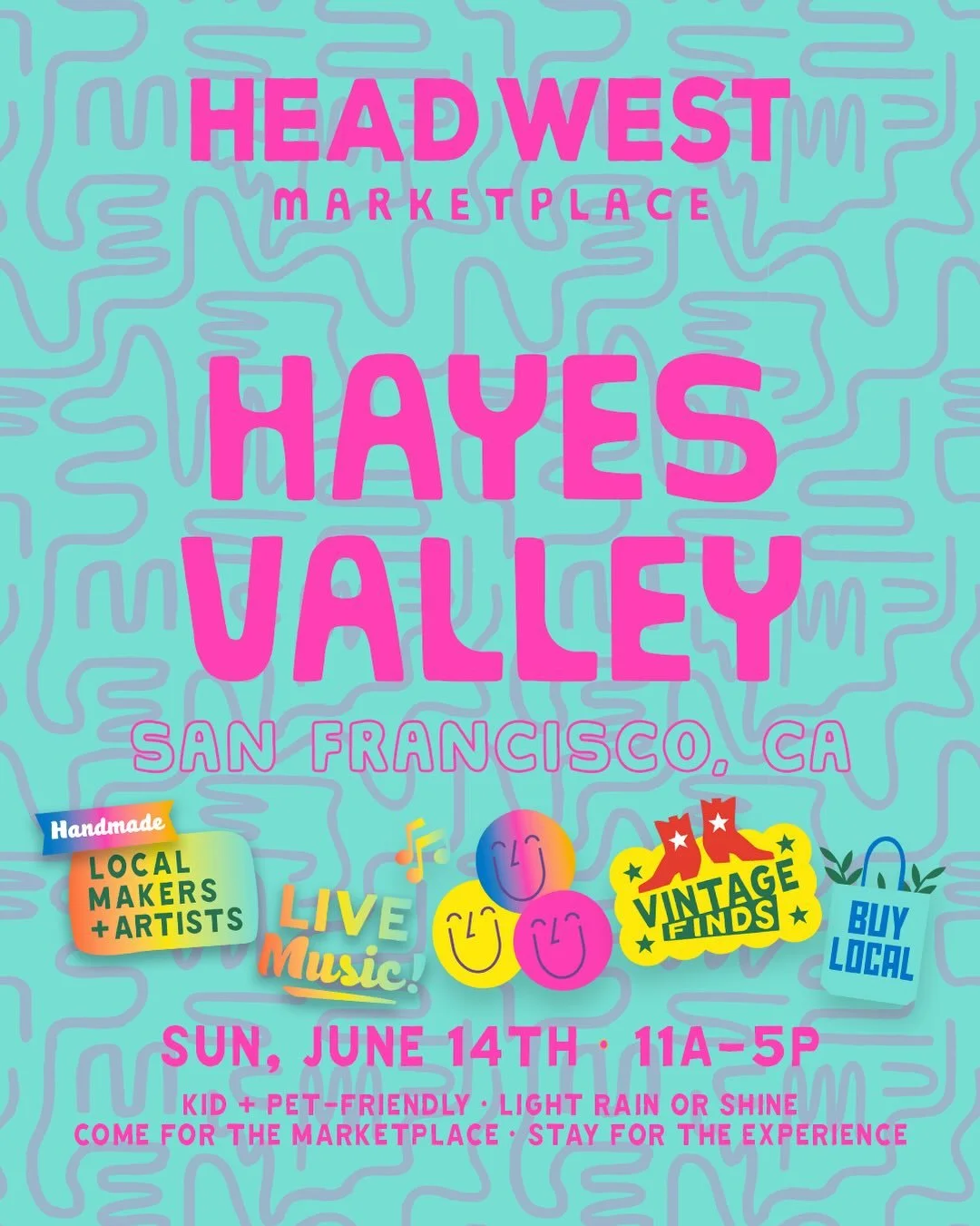 🌞HEAD WEST THIS SUNDAY | HAYES VALLEY, SF 🏡✨
.
We&rsquo;re SO EXCITED to finally be back in the heart of beautiful San Francisco for our Hayes Valley Pride Month Marketplace 🌈 THIS SUNDAY, June 14th from 11a - 5p ✨
.
Find us along our expanded Mar