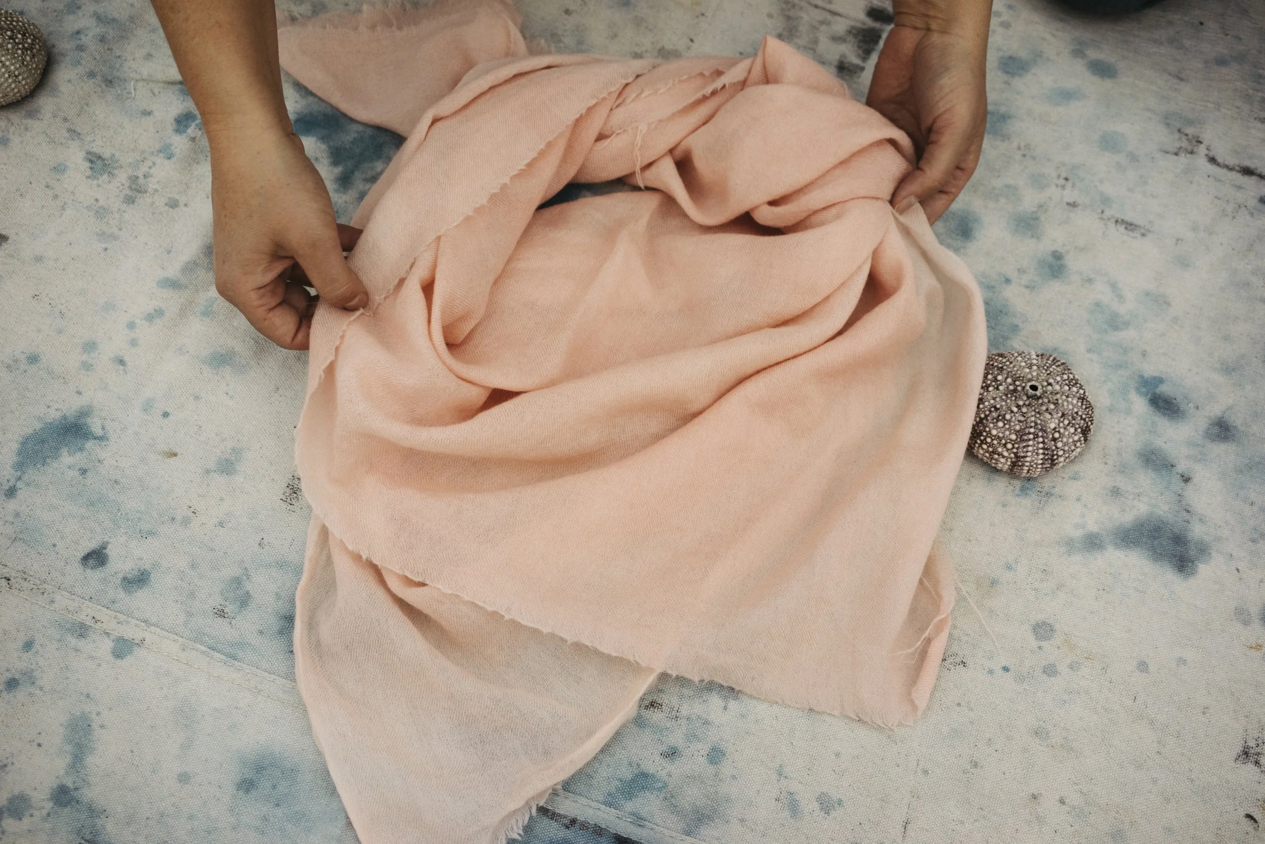 Dye a Wool Scarf with Sea Urchins