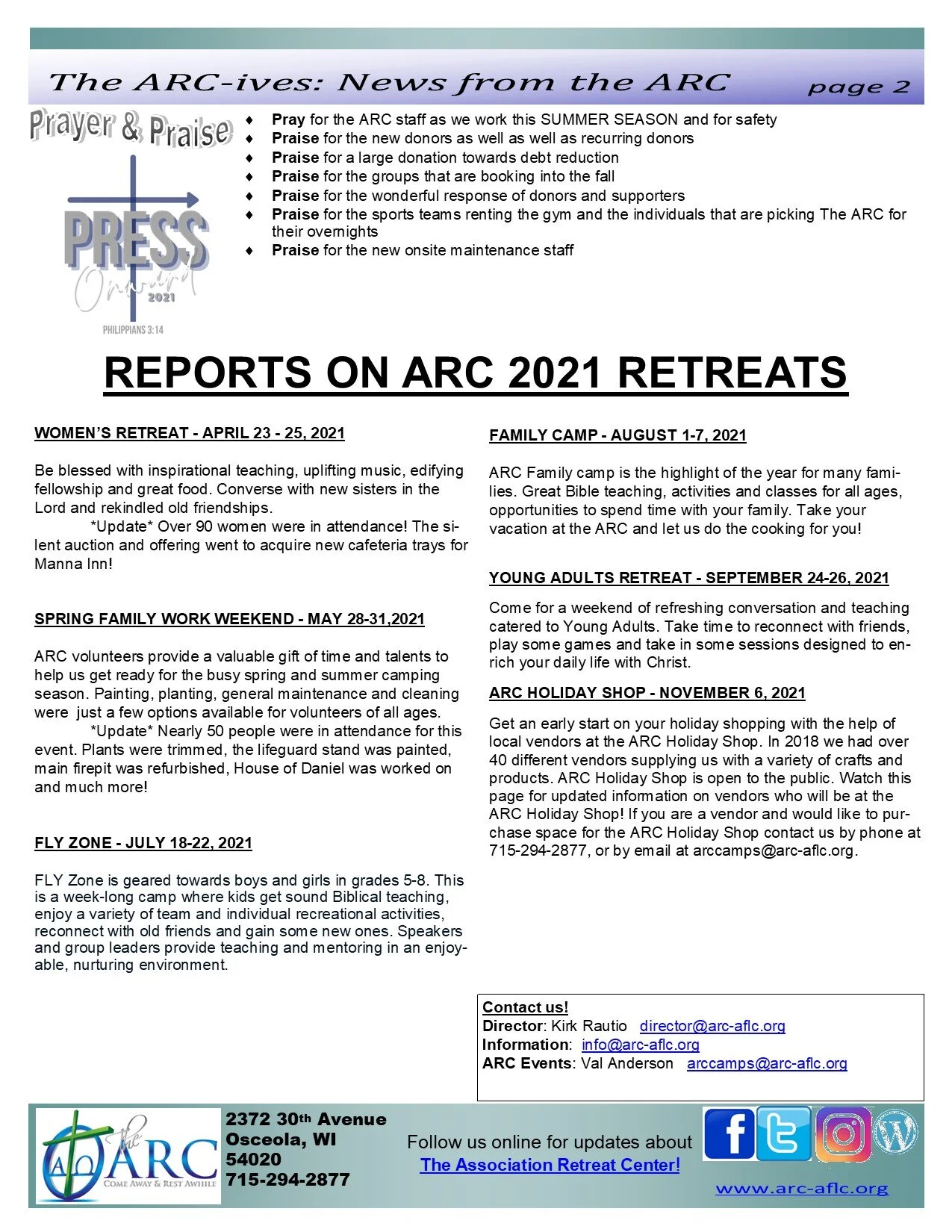 Our Newsletter — THE ARC