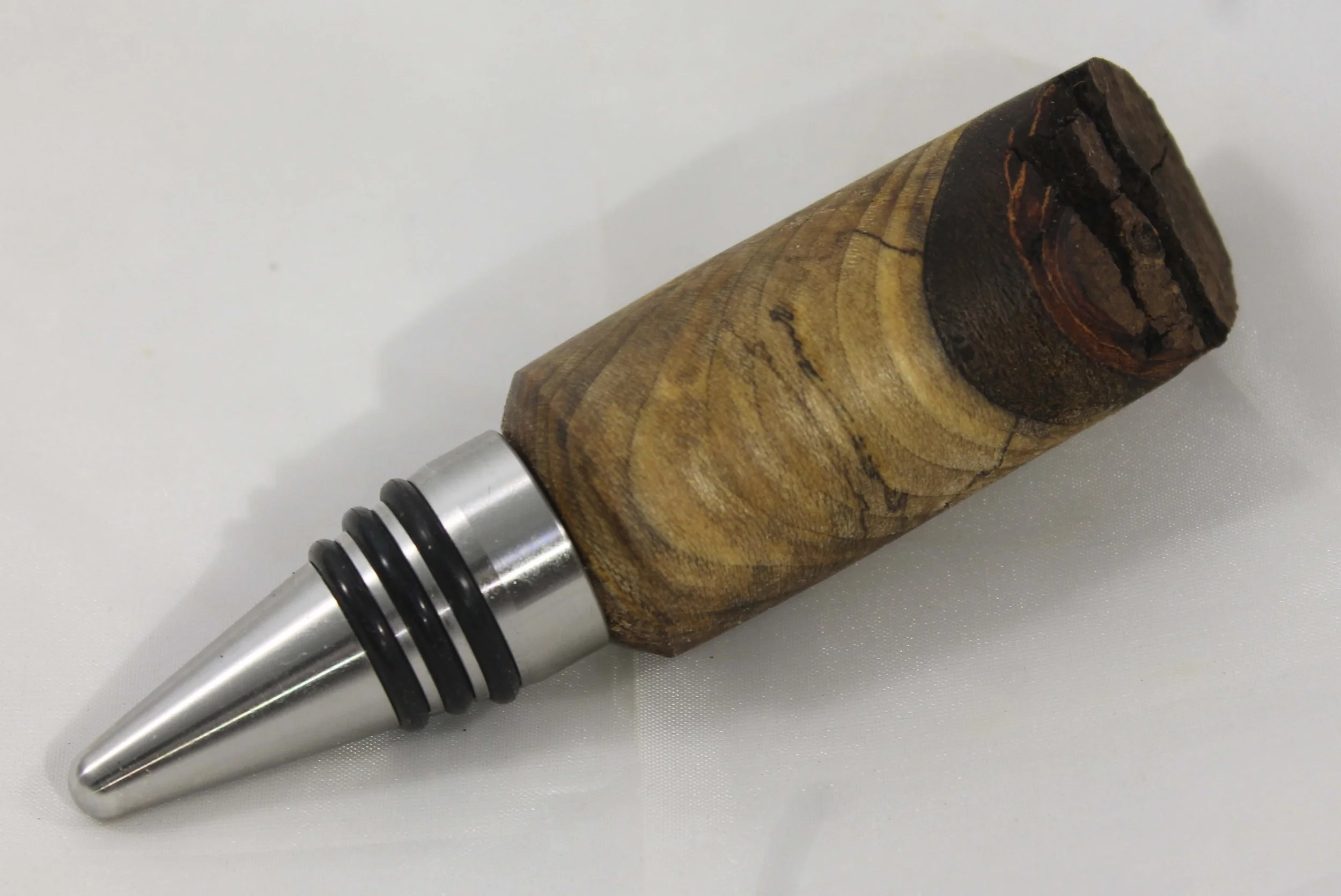 WS154 -  Hickory with Spalting & Natural Edge Bark
This piece has a natural edge bark that is thick as well   -   $25