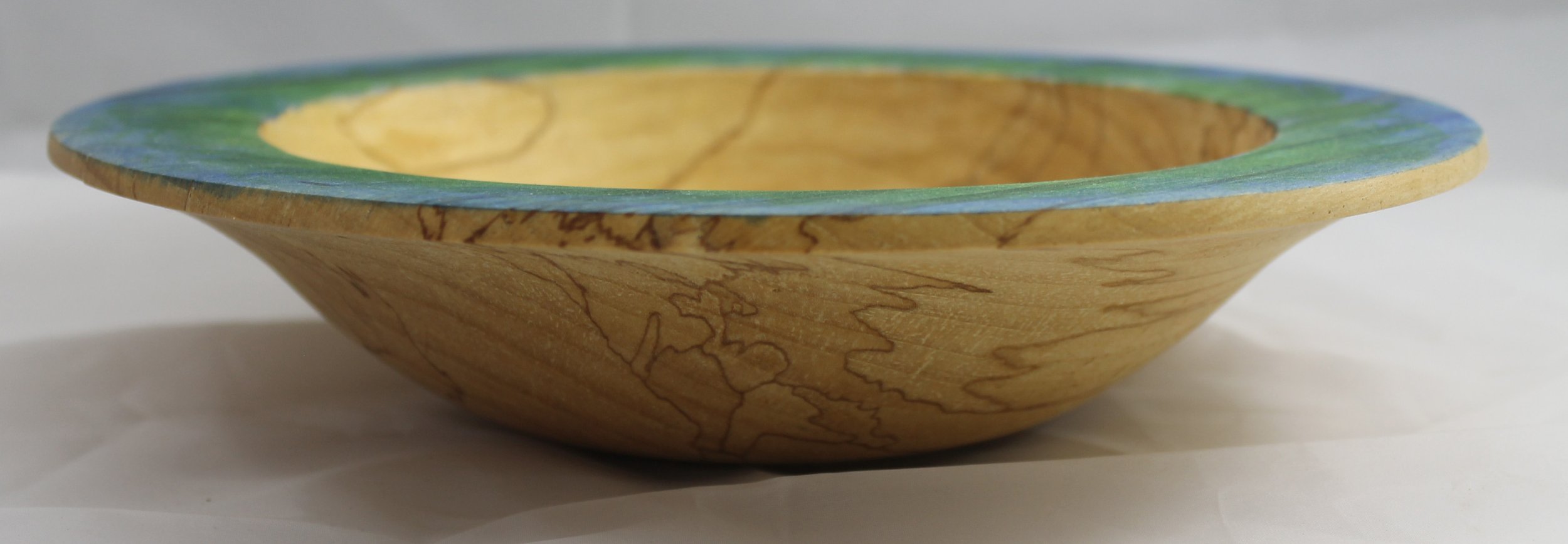 #6274 - Spalted Poplar Bowl with ogee curve and flat dyed lid
10 ¼” ɸ x 2 ⅜” high
$50