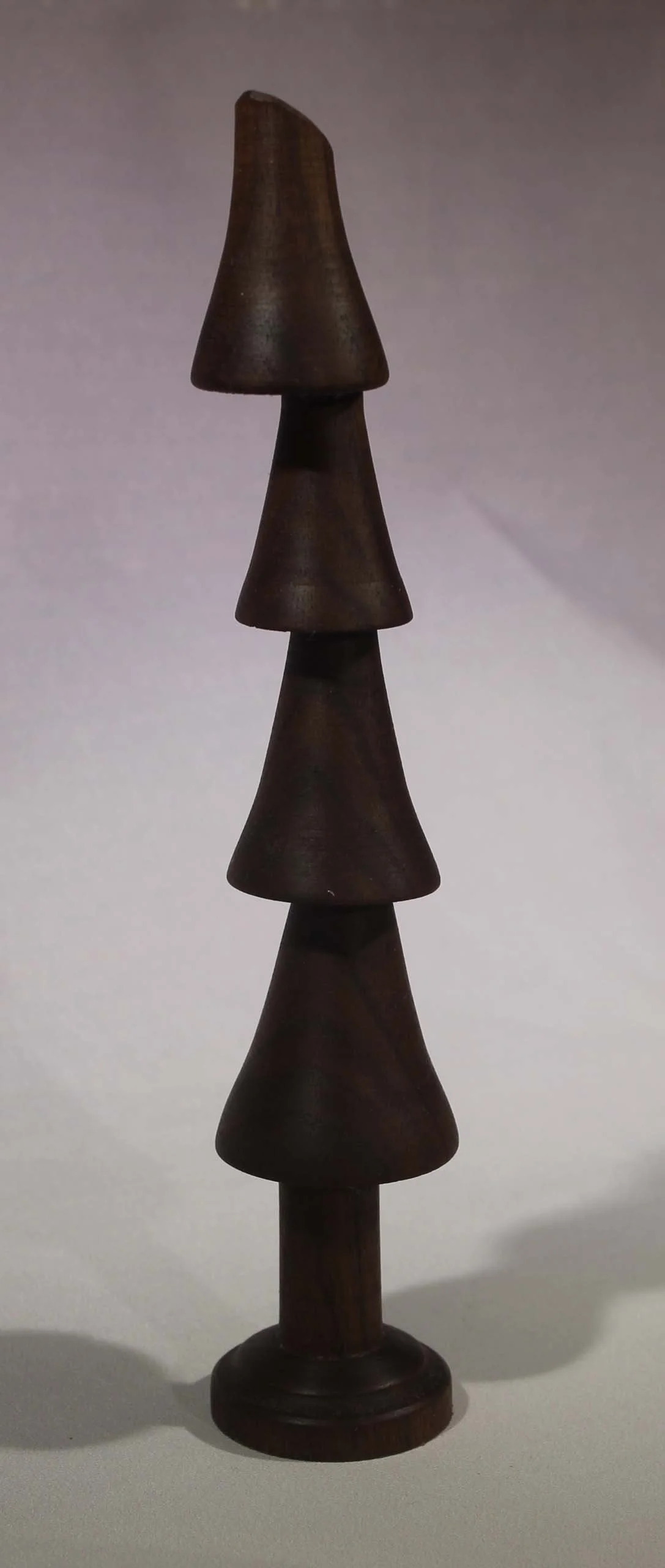 CO87  -  Crazy Crooked Christmas Tree  -  Claro Walnut  -  1 ¼” base x  7 ½” high