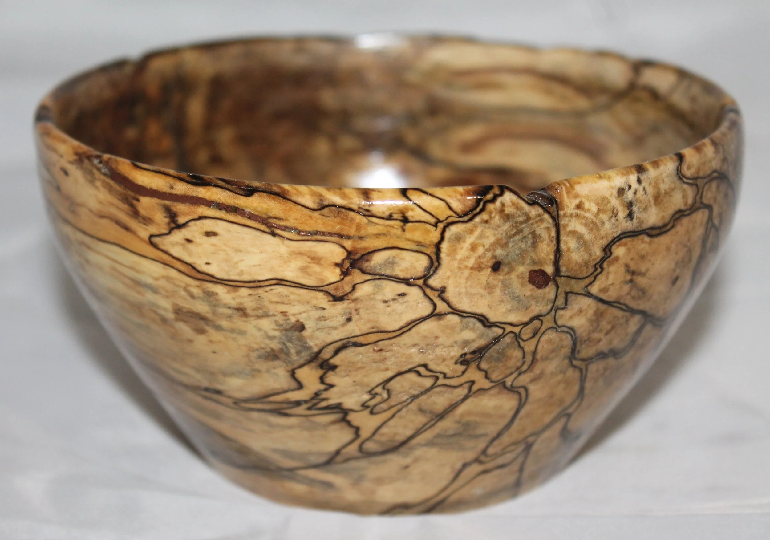 #6242    -  Spalted Sweet Gum

This common wood in the southeastern United States is simple.  Here, you see spalting which is a natural process where fungi discolor and create patterns in wood, often resulting in beautiful, intricate designs.  This b