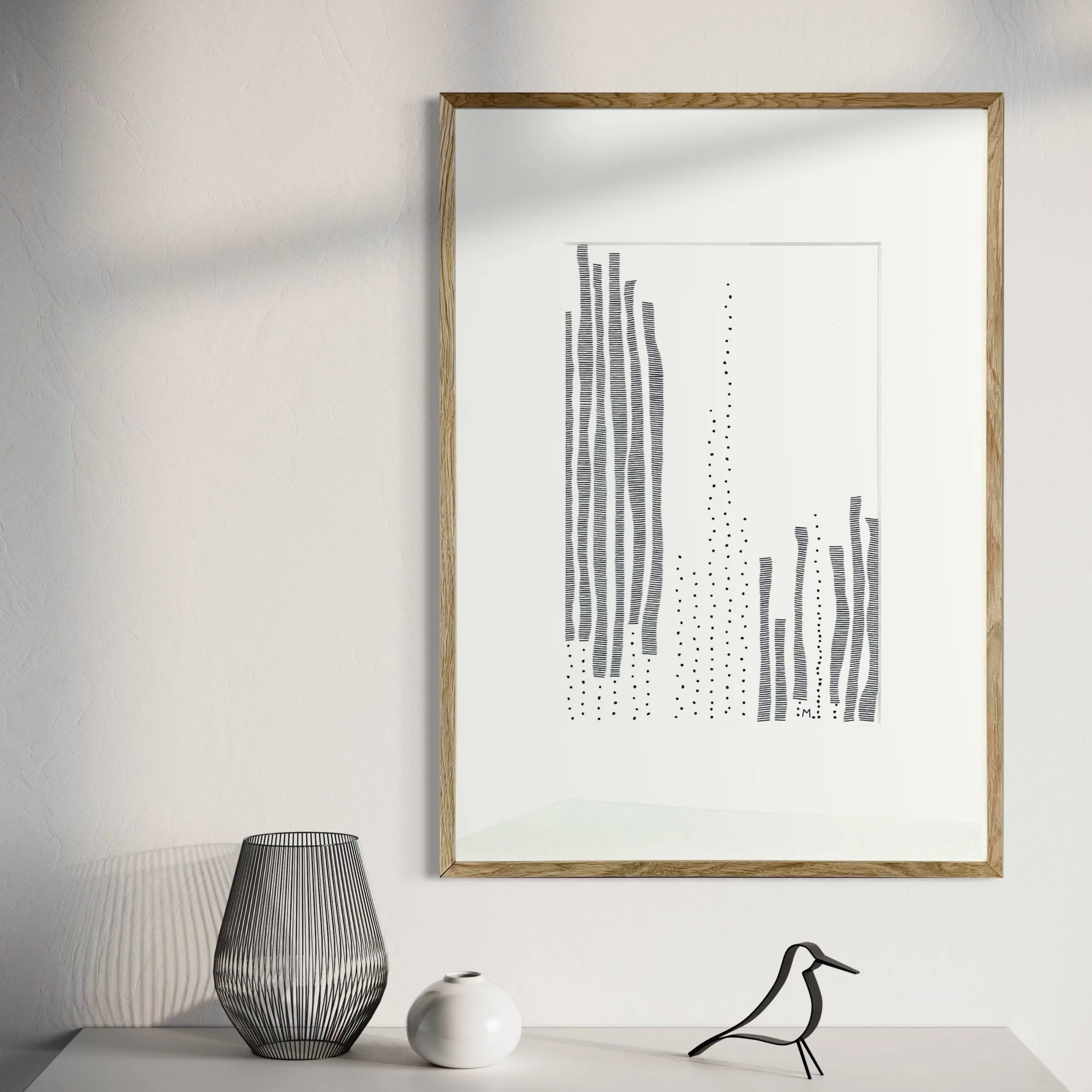 POSIDONIES à Portissol - 
Broderie à la main sur papier artisanal
50x70 cm encadré