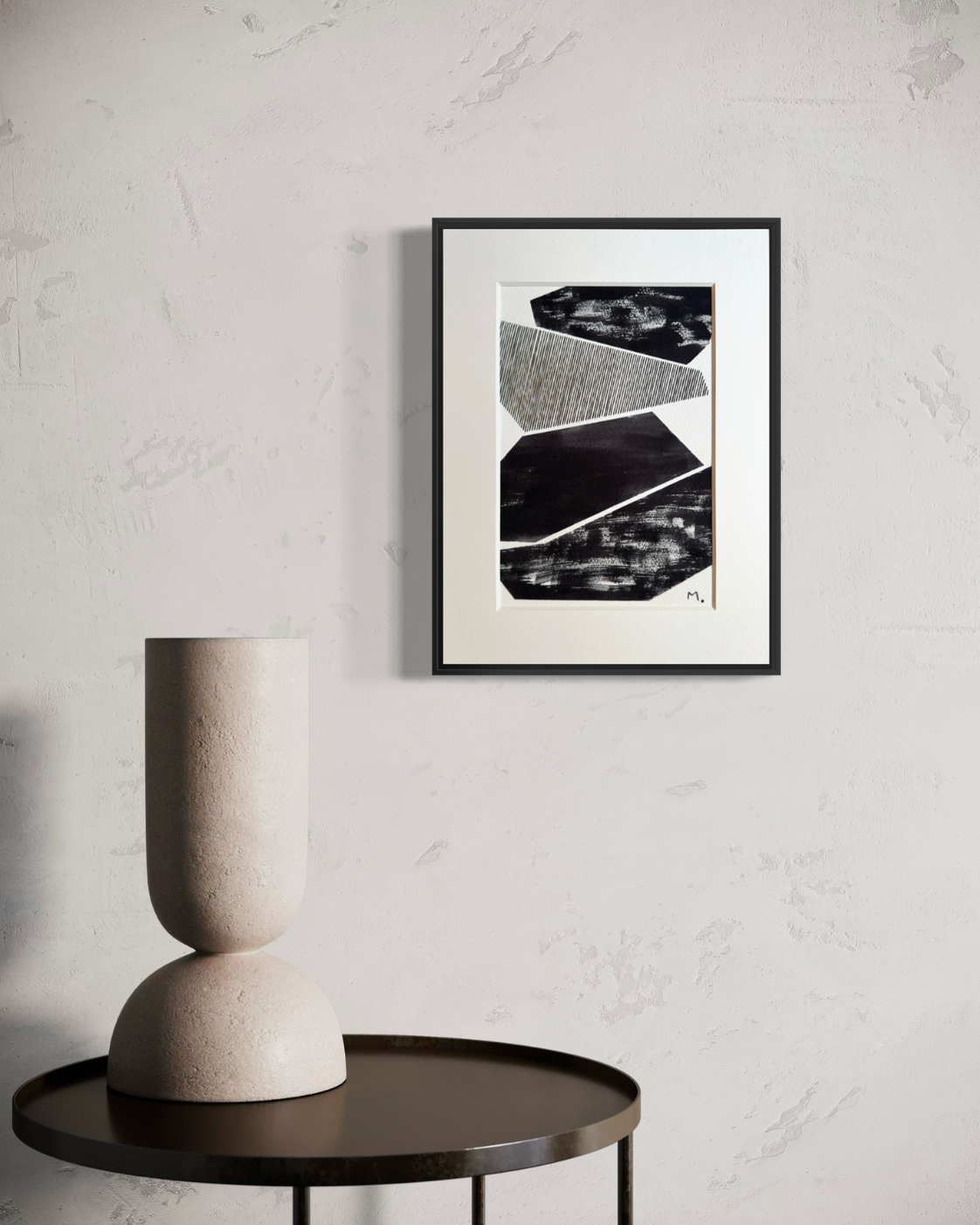 SUBDUCTION - Encre de Chine et broderie sur papier  (2026) - 30x40 cm -Disponible
