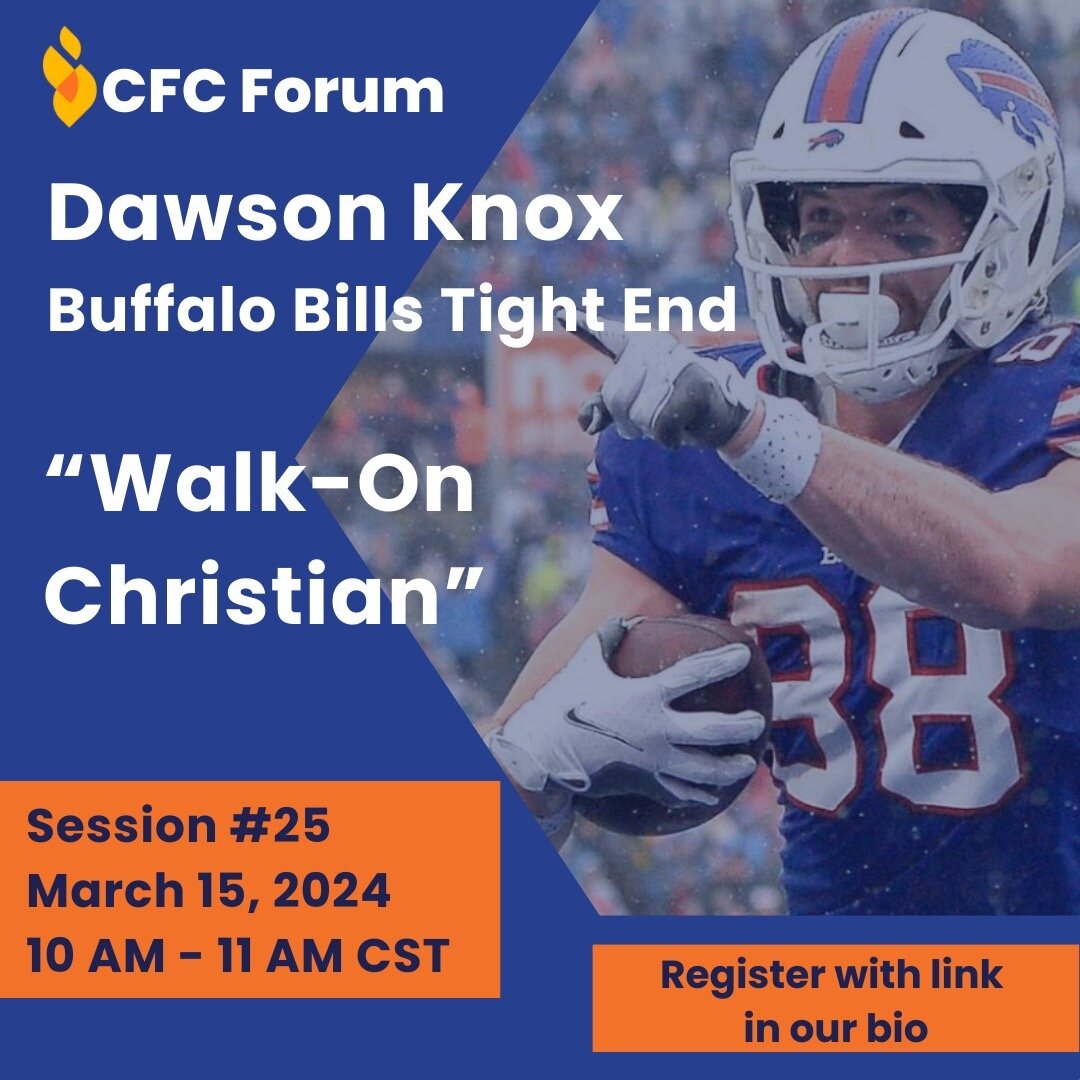 Dawson Knox is our guest for CFC Forum on Friday, March 15 - save the date! You will not want to miss this session! Please register using the link in our bio (if you are not already registered for CFC Forum).