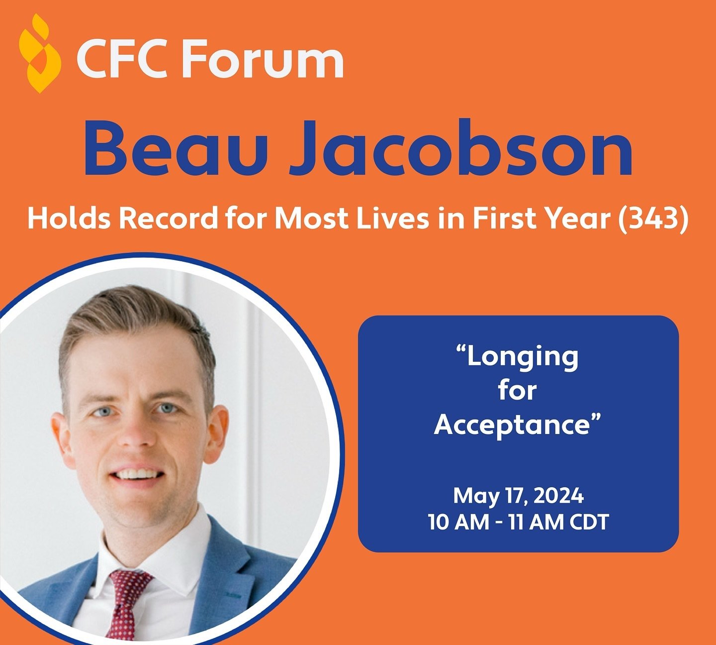 Join us on Friday for our CFC Forum Session with Beau Jacobson!  Register using the link in our bio. #northwesternmutual